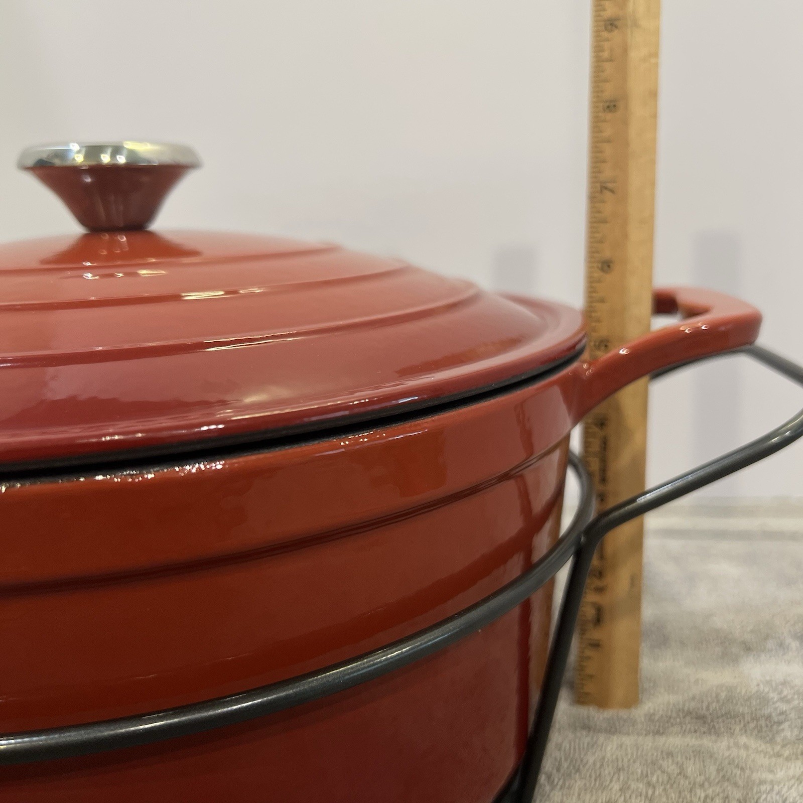 Cooks Essentials Companion Cookware Red 3 Pieces Cast Iron Enamel Dutch Oven NIP