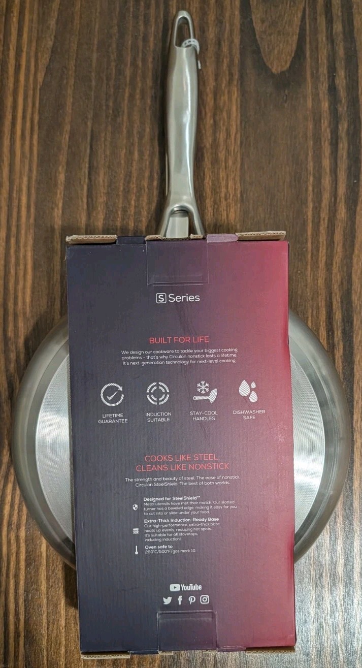 NEW 9.5 Inch Circulon SteelShield Stainless Steel Frypan Frying w/ Turner