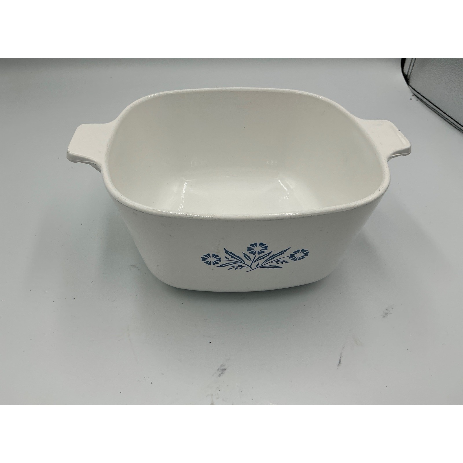 Vintage Corning Ware Blue Cornflower Casserole Dish P-1 3/4-B 1.75 QT White