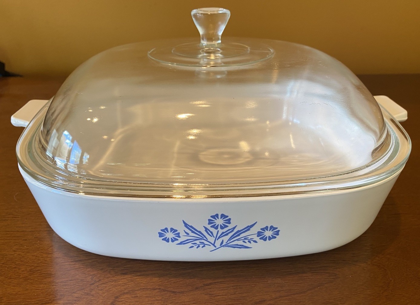 VTG CorningWare P-16-B Blue Cornflower 10” Square Casserole Dish w/ Glass Lid