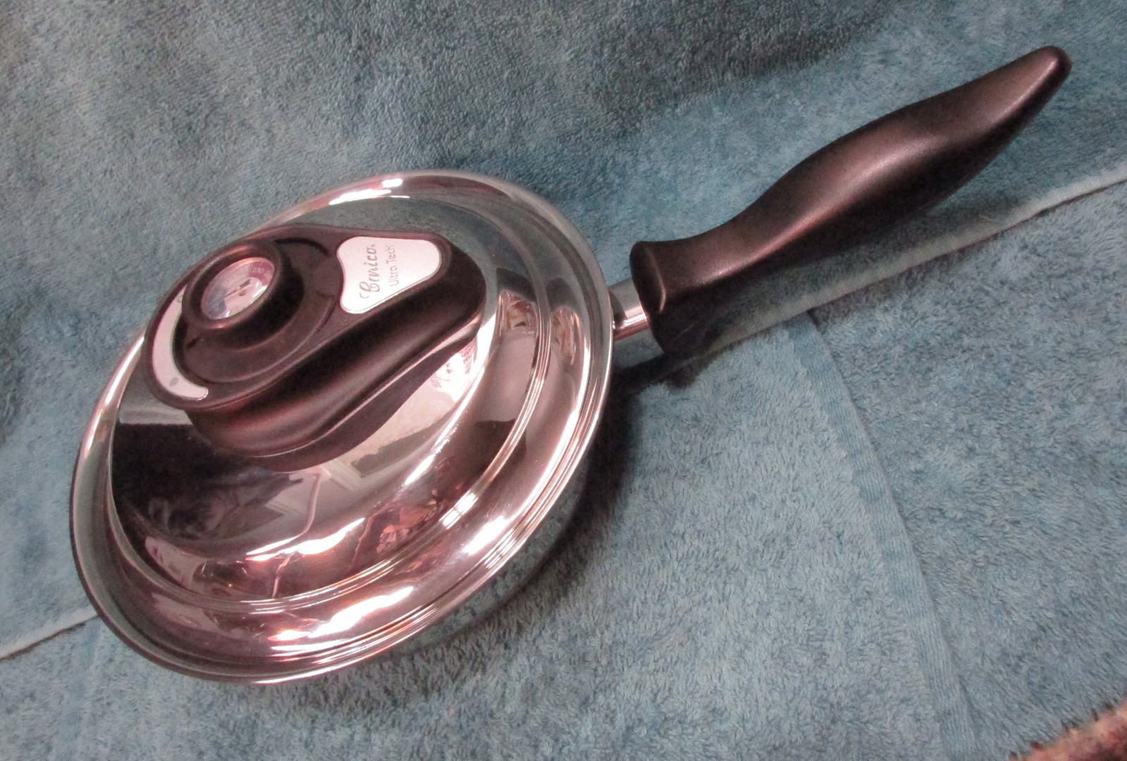 Carico Ultra Tech 8″ SAUCEPAN Pot w Vented Temperature Lid Stainless 1 QT T304SS