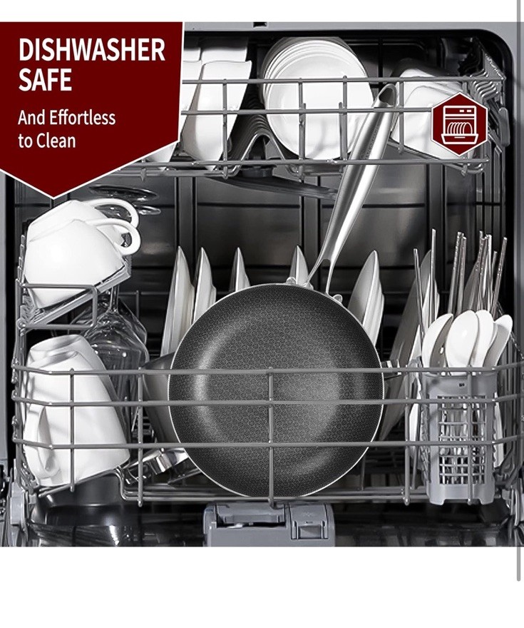 LOLYKITCH 6QT Tri-Ply Stainless Steel Sauté Pan with Lid+8″Nonstick Fry Pan Set