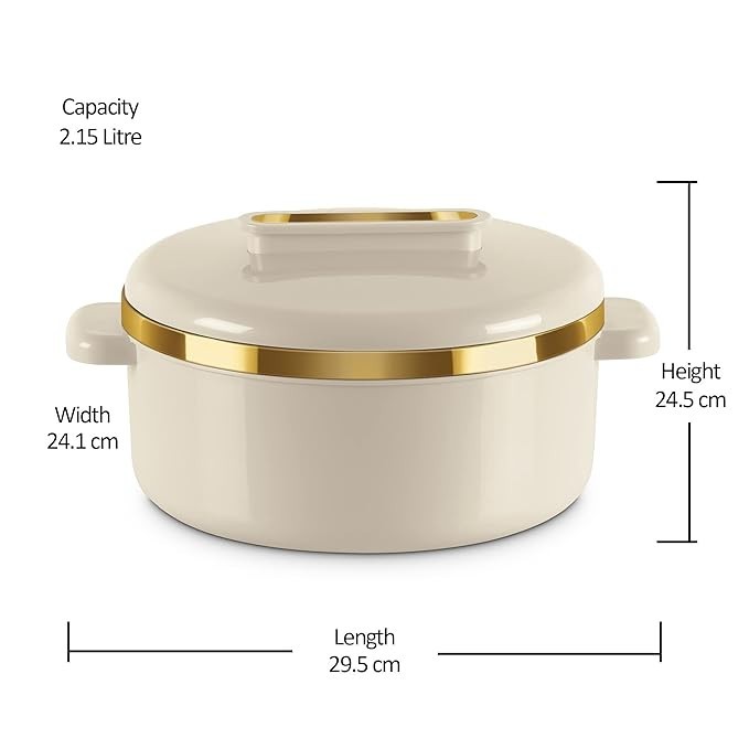 MILTON Curve 2500 Inner Stainless Steel Casserole, 2.15 litres, Ivory