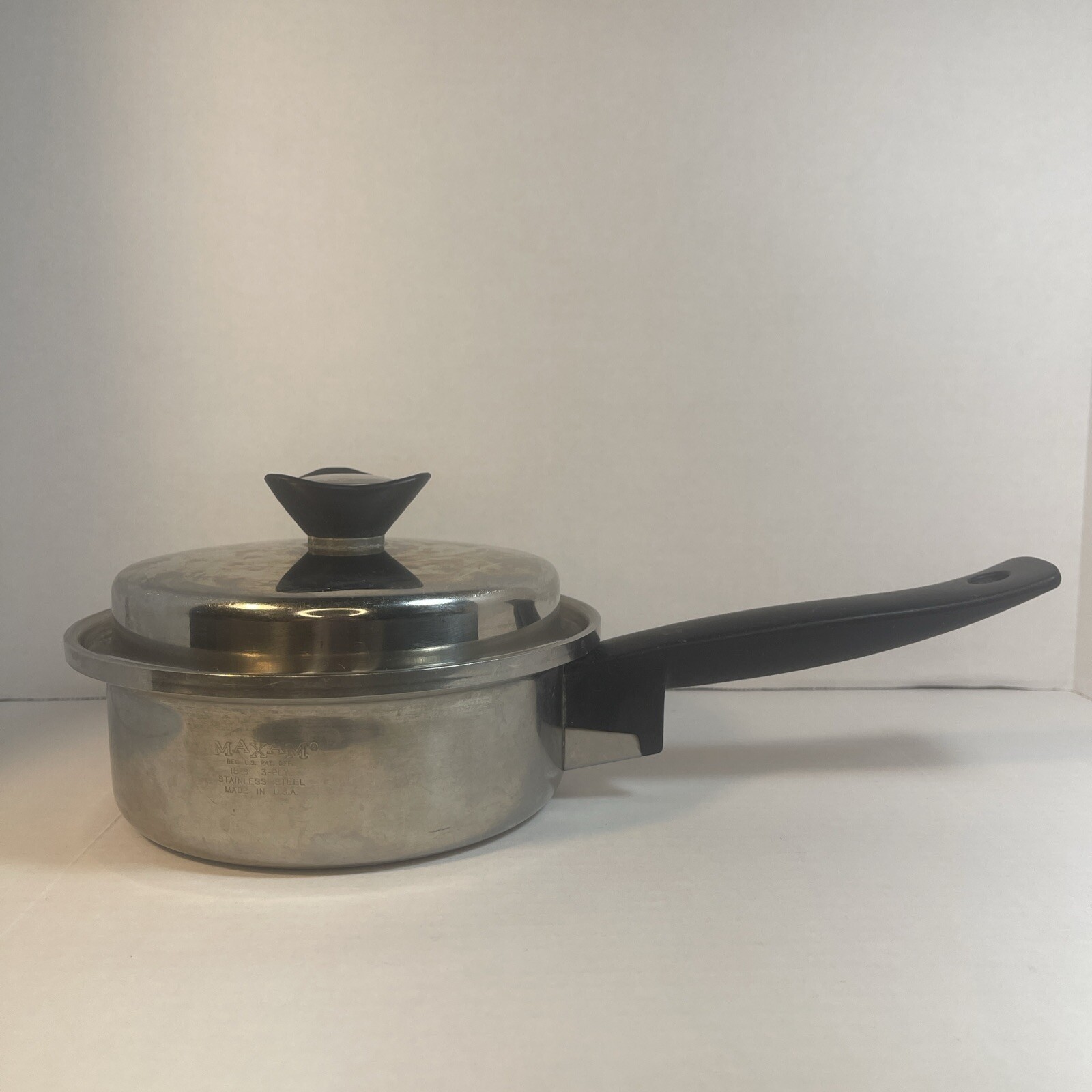 Vintage Maxam 1-1/2 Quart Sauce Pan Pot Stainless 18-8 3-ply Heavy Duty