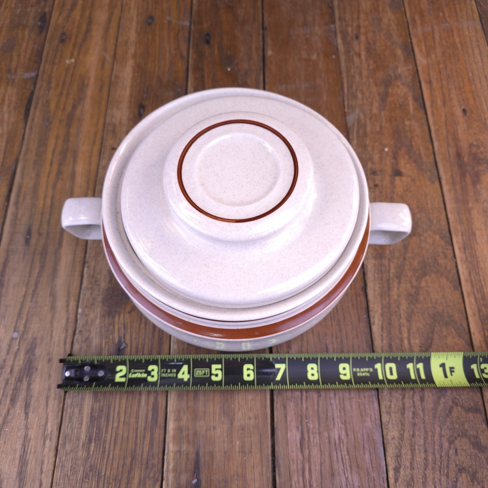 Vintage Casserole Dish with Lid Contemporary Chateau Hand Painted Stoneware Pot
