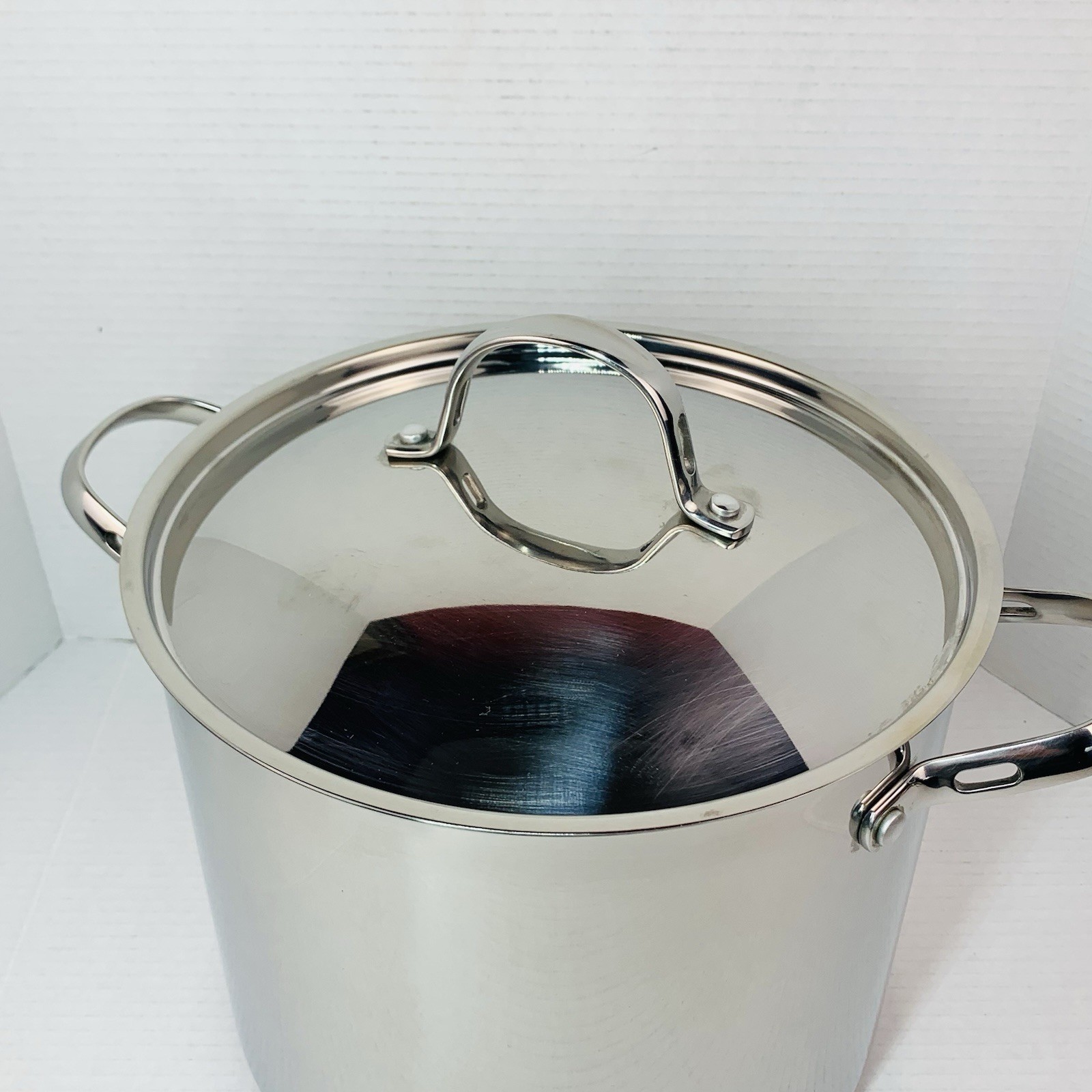 Cooks Standard Clad 12 Quart 18/10 Stainless Steel Stock Pot w/ Lid Deep Large