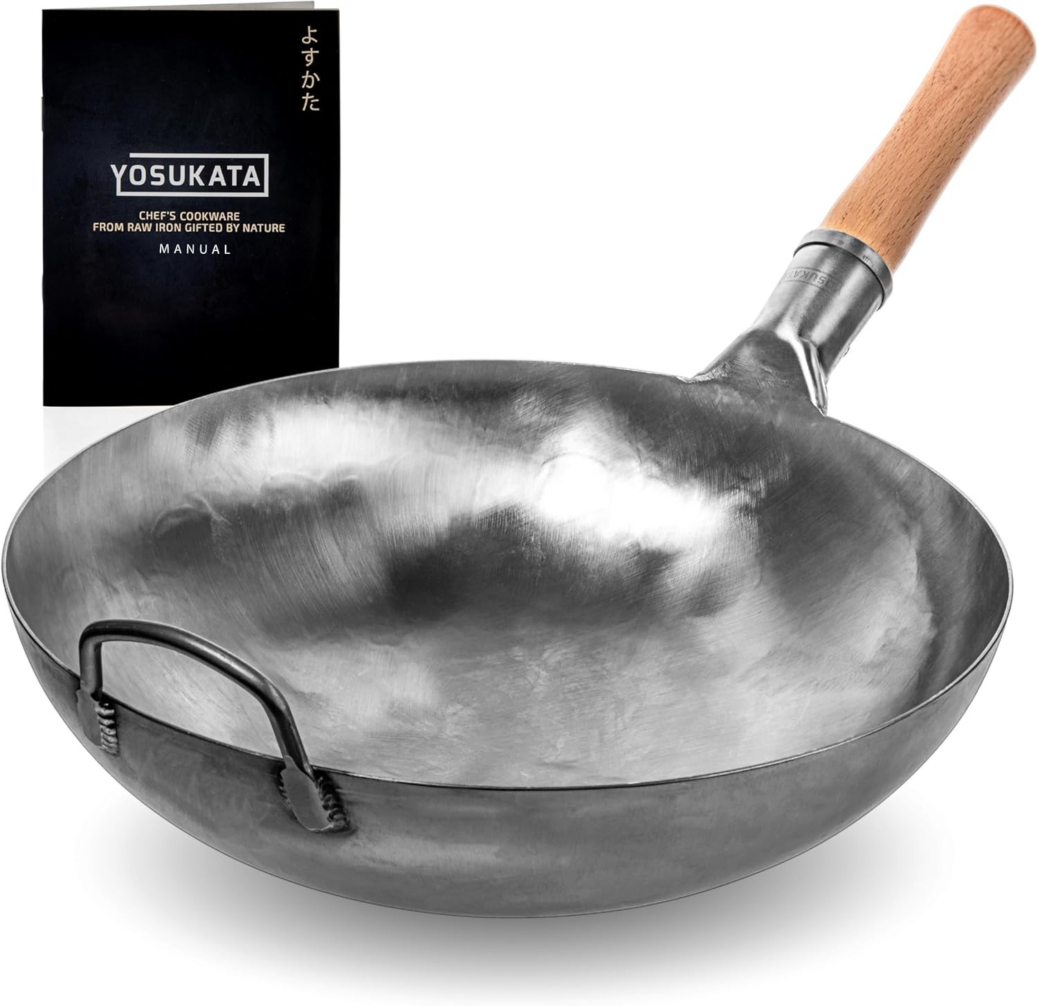 14 Inch Carbon Steel Round Bottom Wok Unseasoned Gas Stove Only