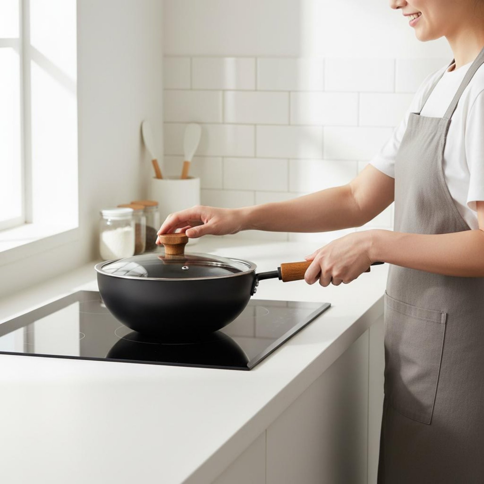 Hand Handcrafted Wok Nonstick Iron Wok Pan Uniform Heating Distribution