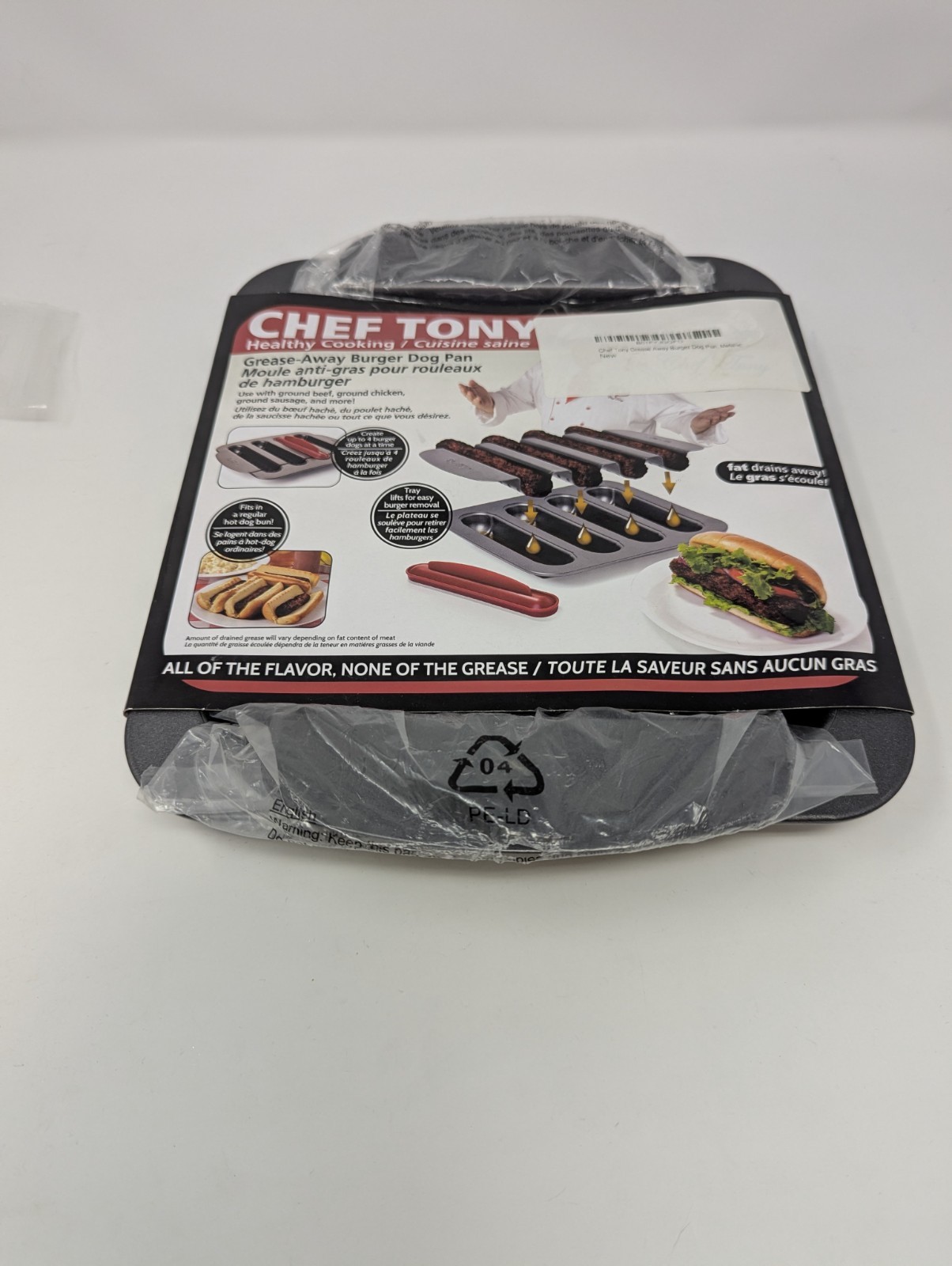 Chef Tony Grease Away 2 Part Burger & Hot Dog Non Stick Pan Carbon Steel