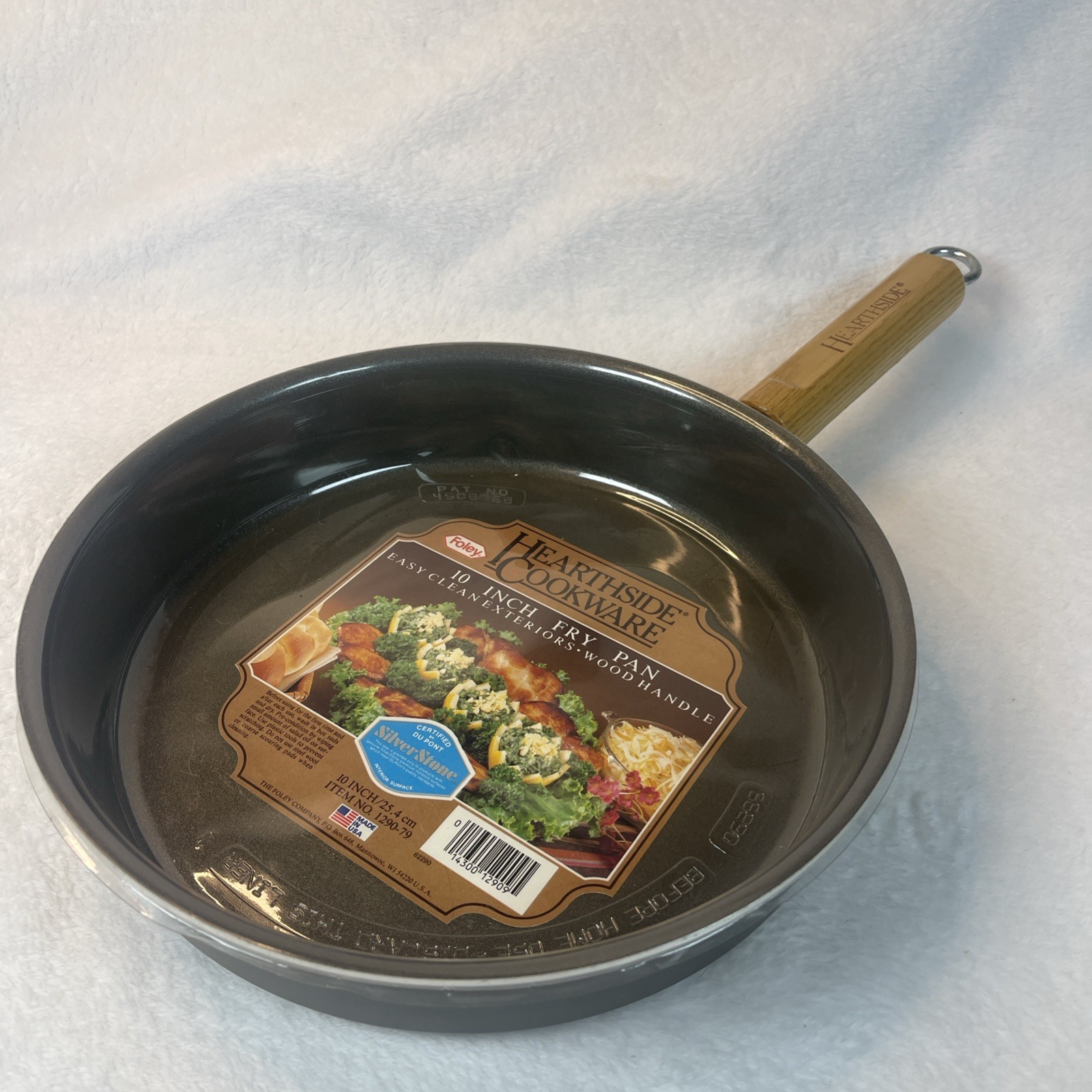 Vintage Foley Hearthside Cookware 10” Fry Pan SilverStone Nonstick Wood Handle