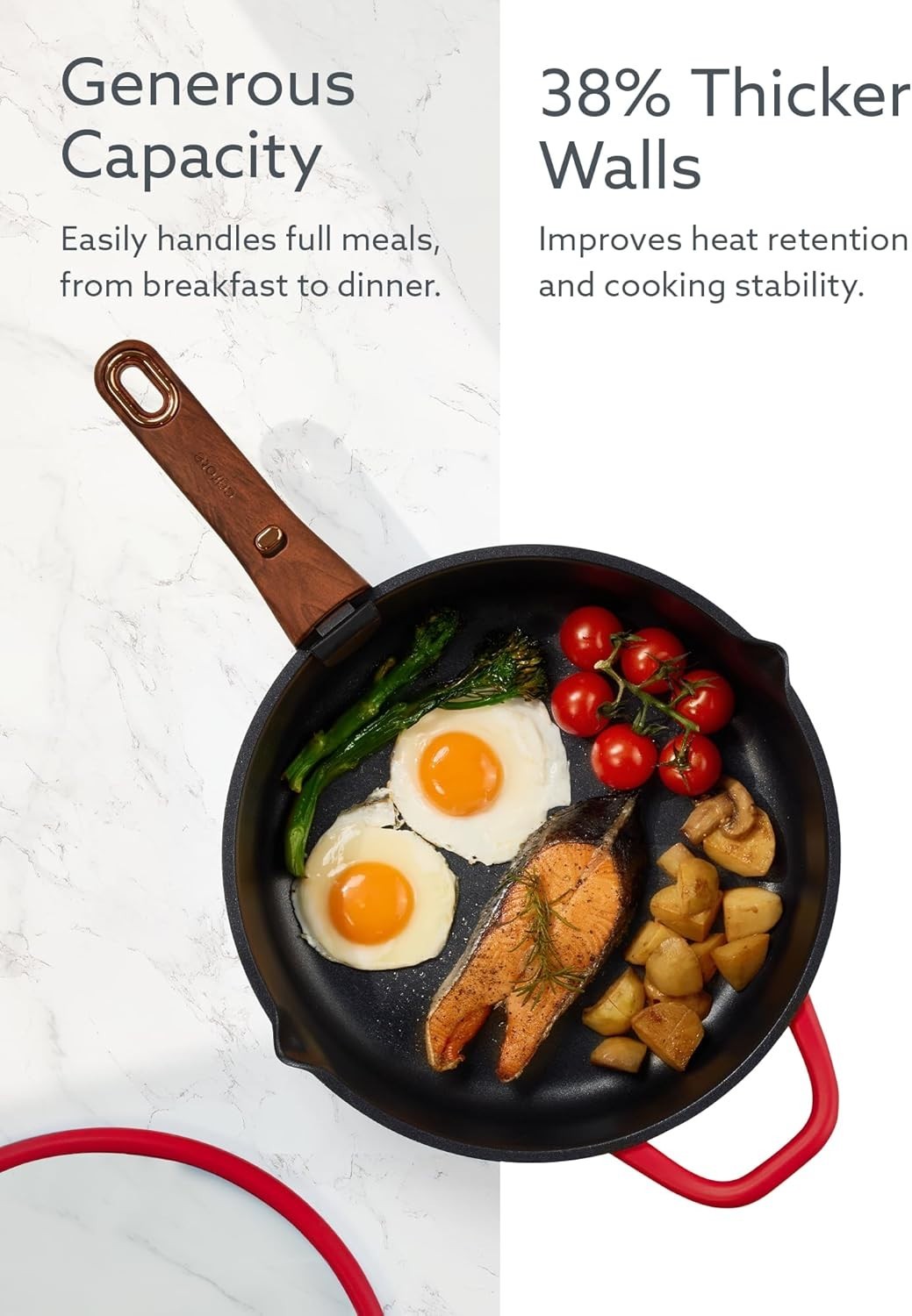 Versatile 20-Piece Non-Toxic Cookware with Detachable Handle for Easy Storage