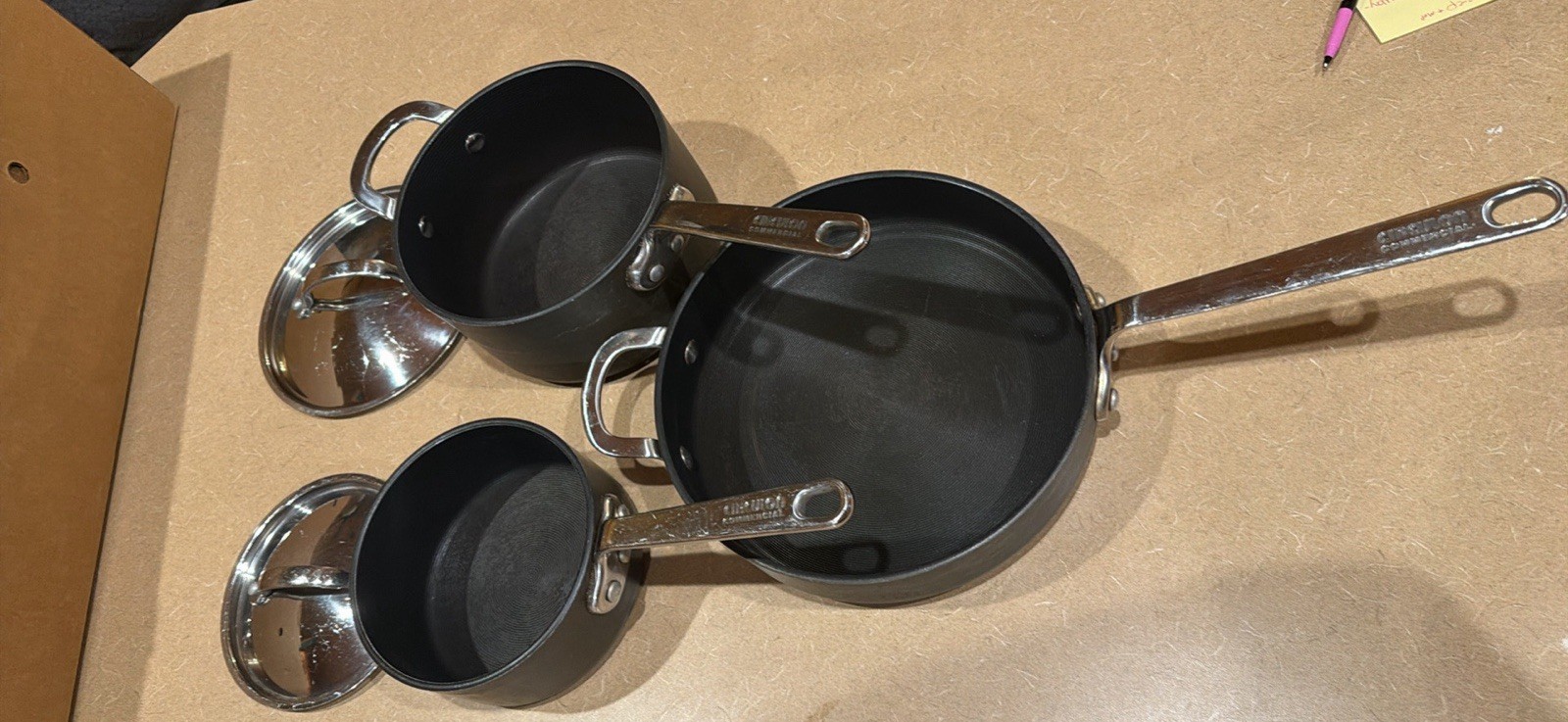 Circulon Commercial Cookware 5 pc 10.5” Fry Pan Skillet – 1.5Q 3.5Q Pots & Lids
