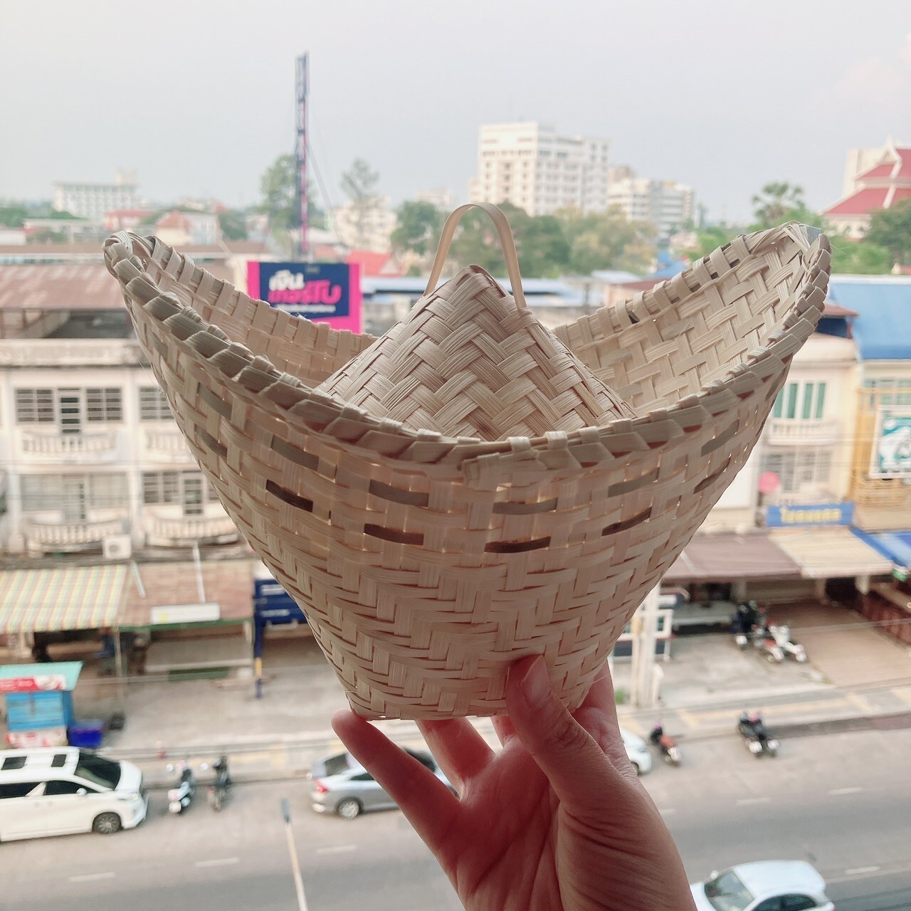 Vintage Thai Handicraft Cooker Bamboo Basket Steamer Sticky Rice Dim Sum