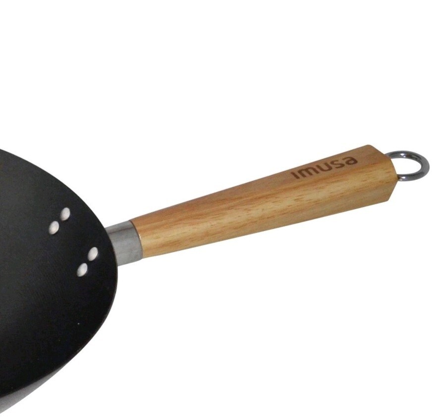 Imusa 14″ Traditional Natural Carbon Steel Wok With Bakelite Handle Brand New!