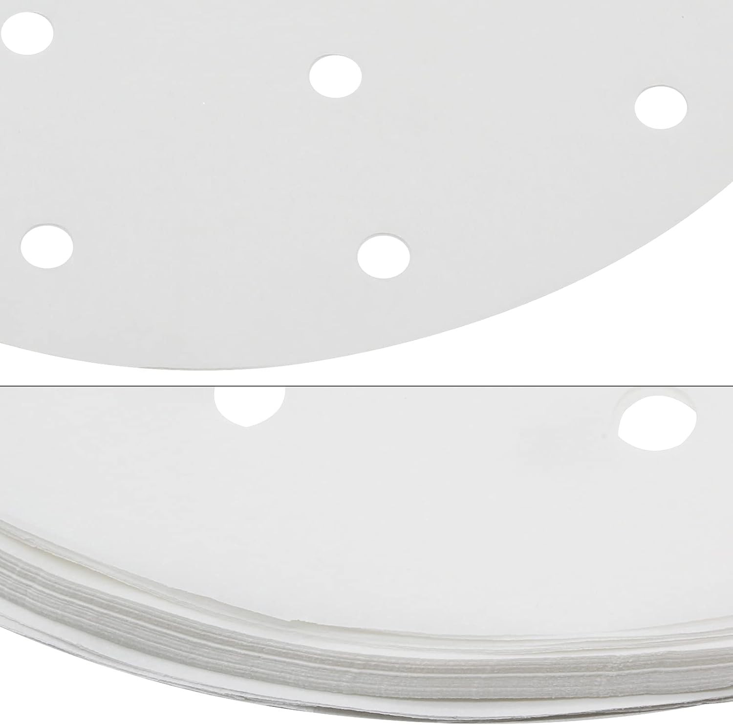 100 Pcs Perforated Dumpling Paper Liners – 8 Inch for Air Frying & Baking