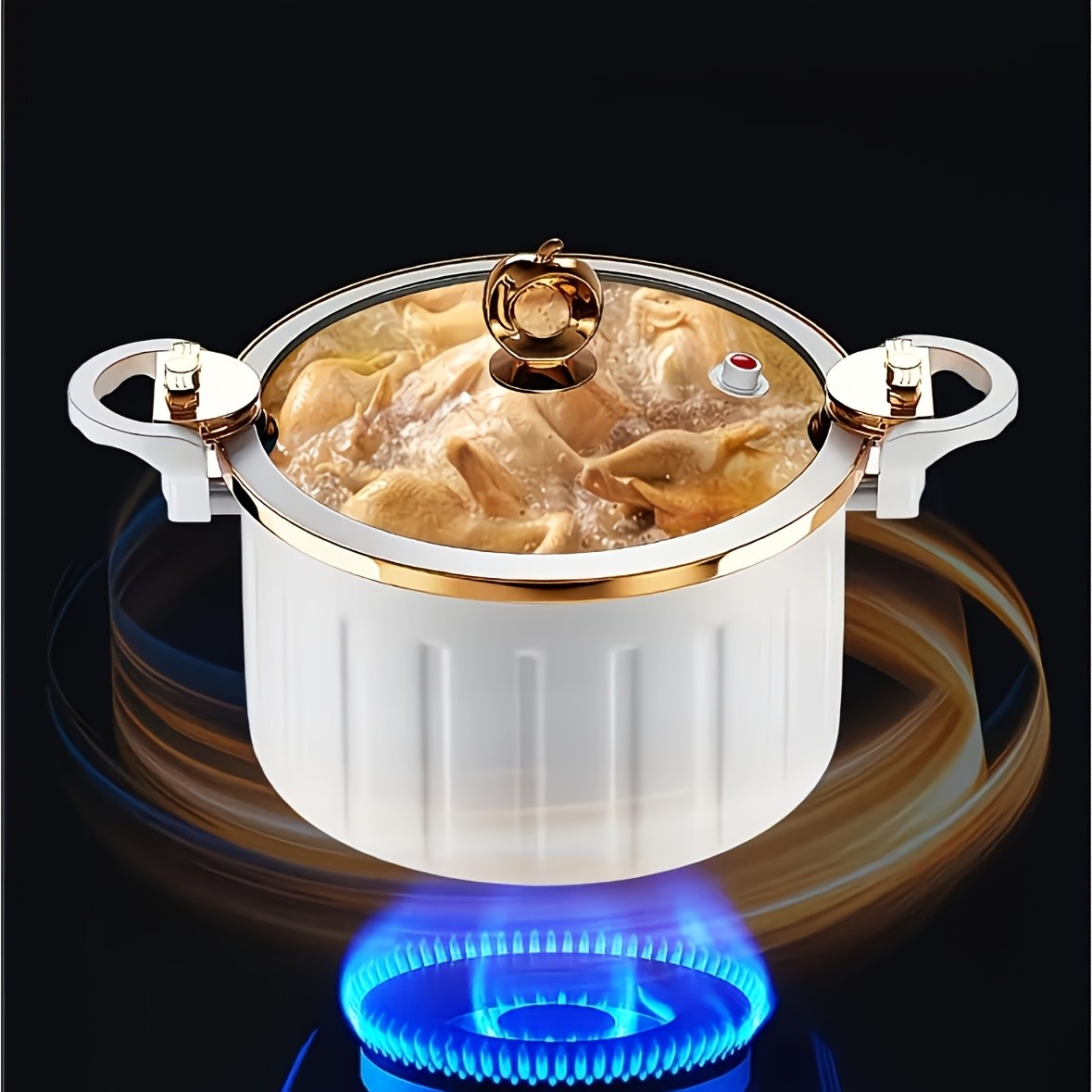 Blue/White Enamel Soup Pot for Stewing, 11′ X 11′ Non-Stick Cooking Pot