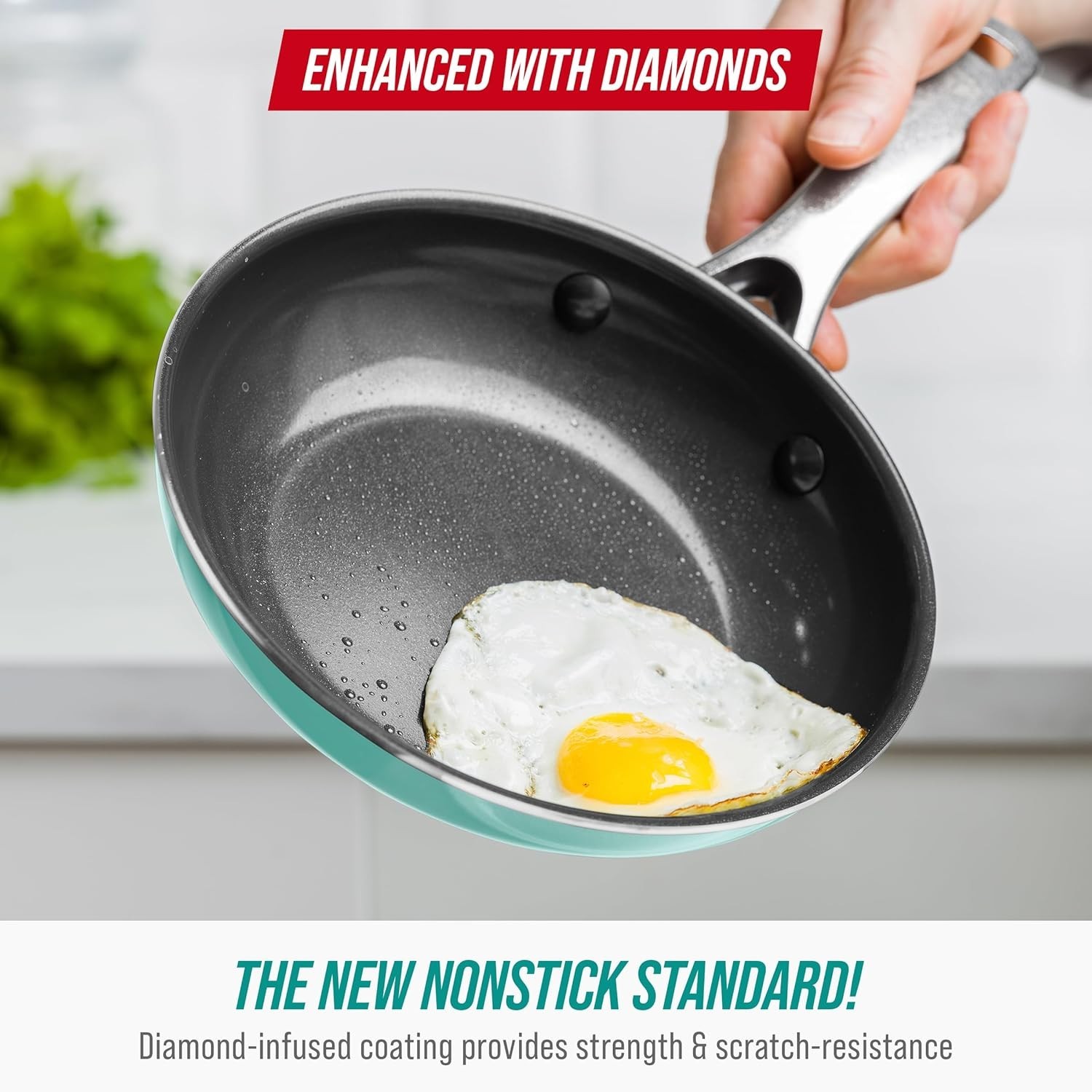 Innovative 8-Inch Pink Frying Pan with Ceramic Coating – Oven Safe up to 600°F