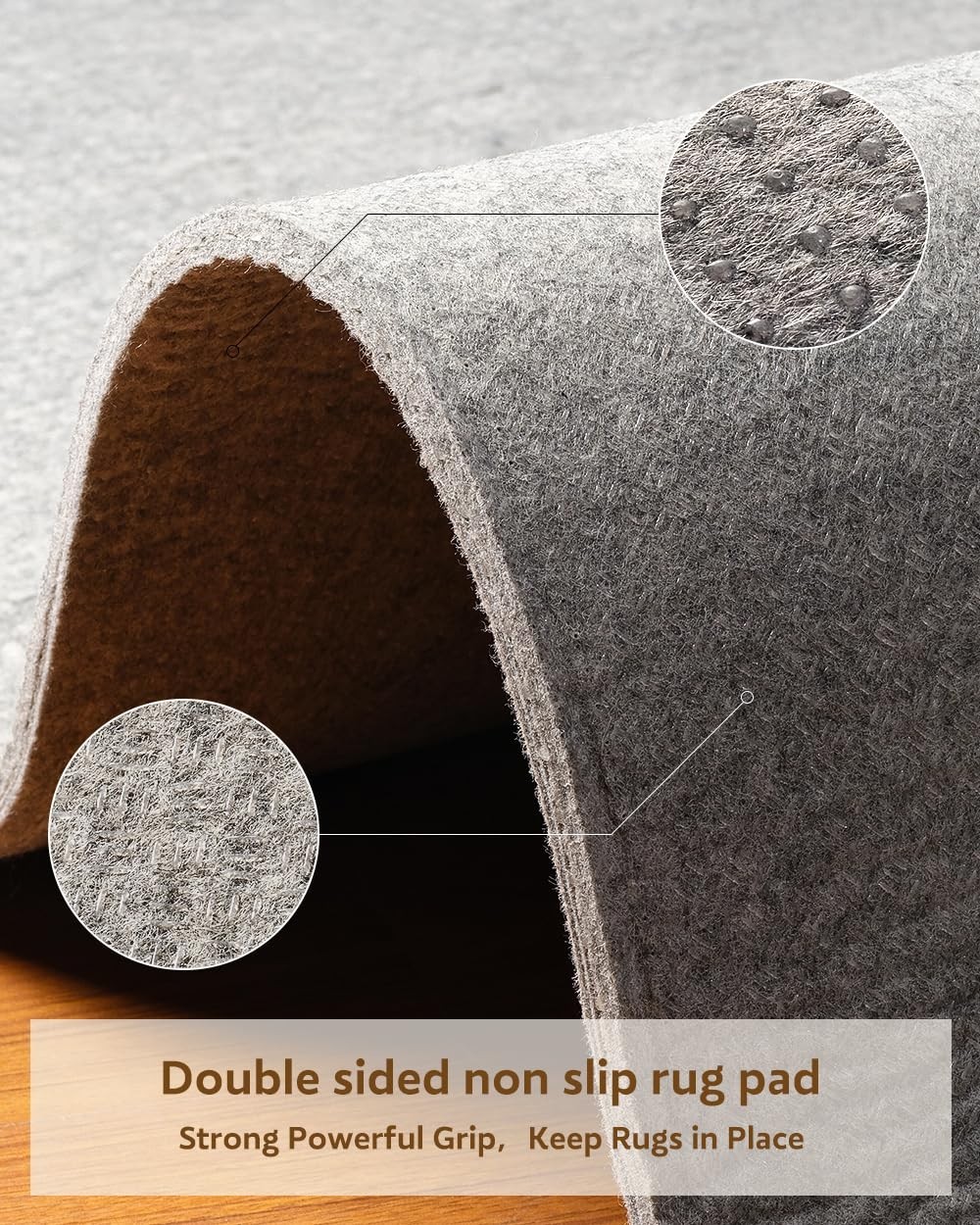 Resare Non Slip Rug Pad 7×10 Feet 1/4″ Thick Double-Sided for Area Rugs