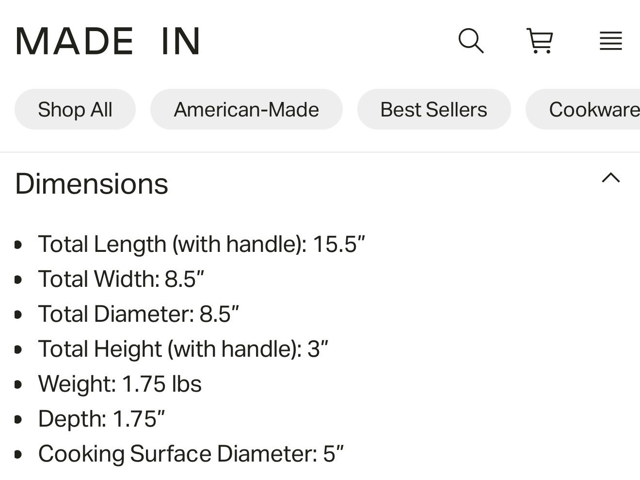 Made In | CeramiClad 2.0 Non-Stick Frying Pan 8in LIMITED EDITION Antique Brass