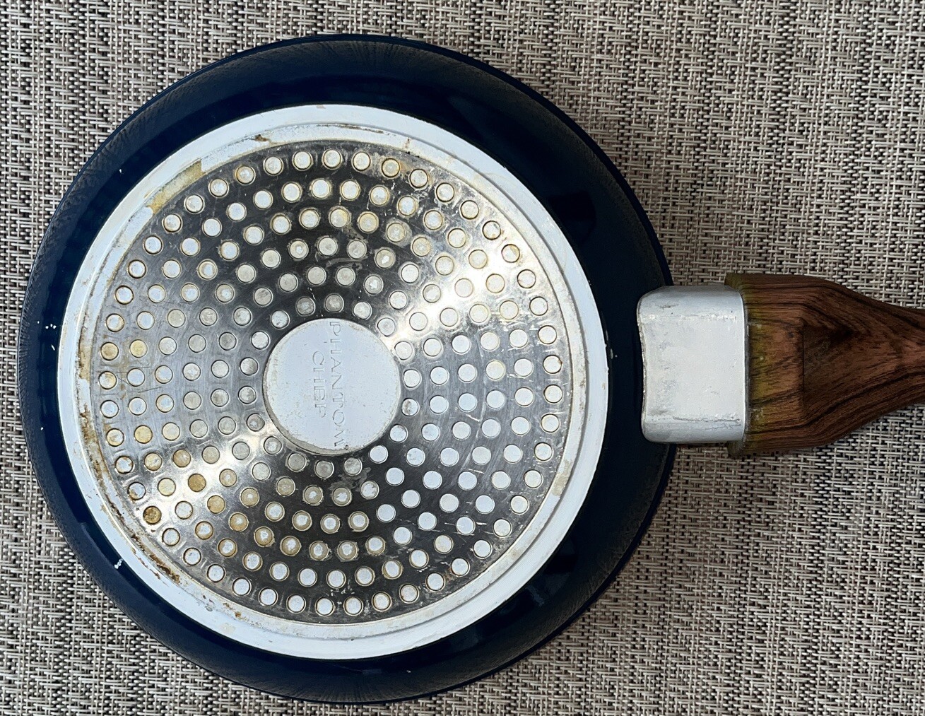 PHANTOM CHEF Dark BLUE 8″ FRY PAN With Wooden Look Handle