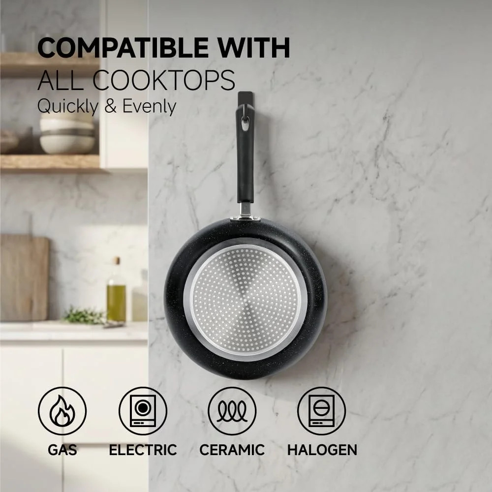Frying Pan 3-Piece Set, Nonstick Skillet Set for Induction Cooktop, Frying Pan N