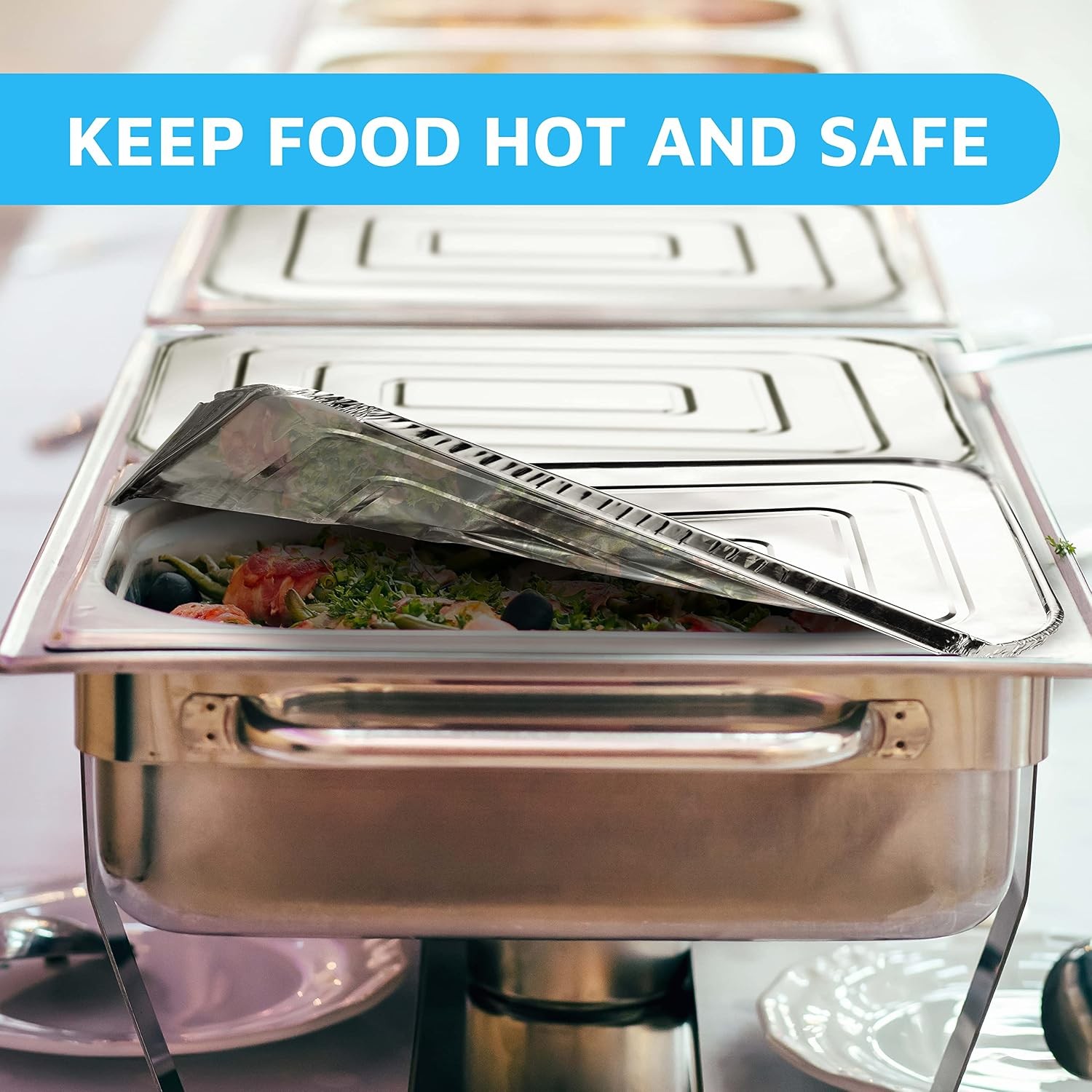 Half-Size Aluminium Foil Lids | [50 Pack] | Fit for 9×13 Roasting Pans |