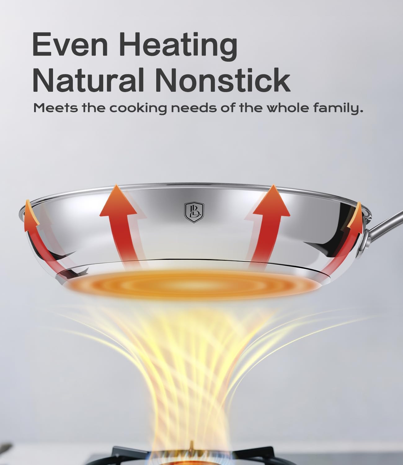 12″ 5-Ply Stainless Steel Frying Pan – Induction & Oven Safe Cookware