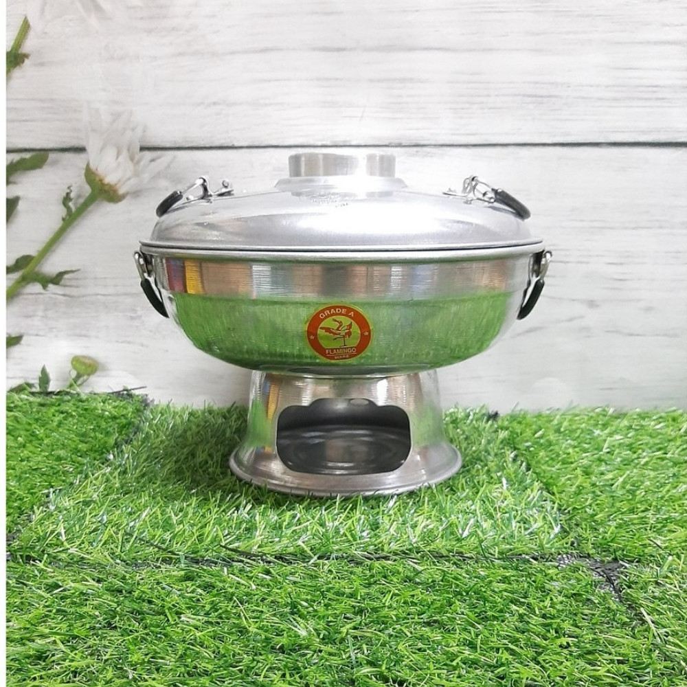 Thai Tom Yum Hot Pot Aluminum 22cm Flamingo Chimney Steamboat With Lid