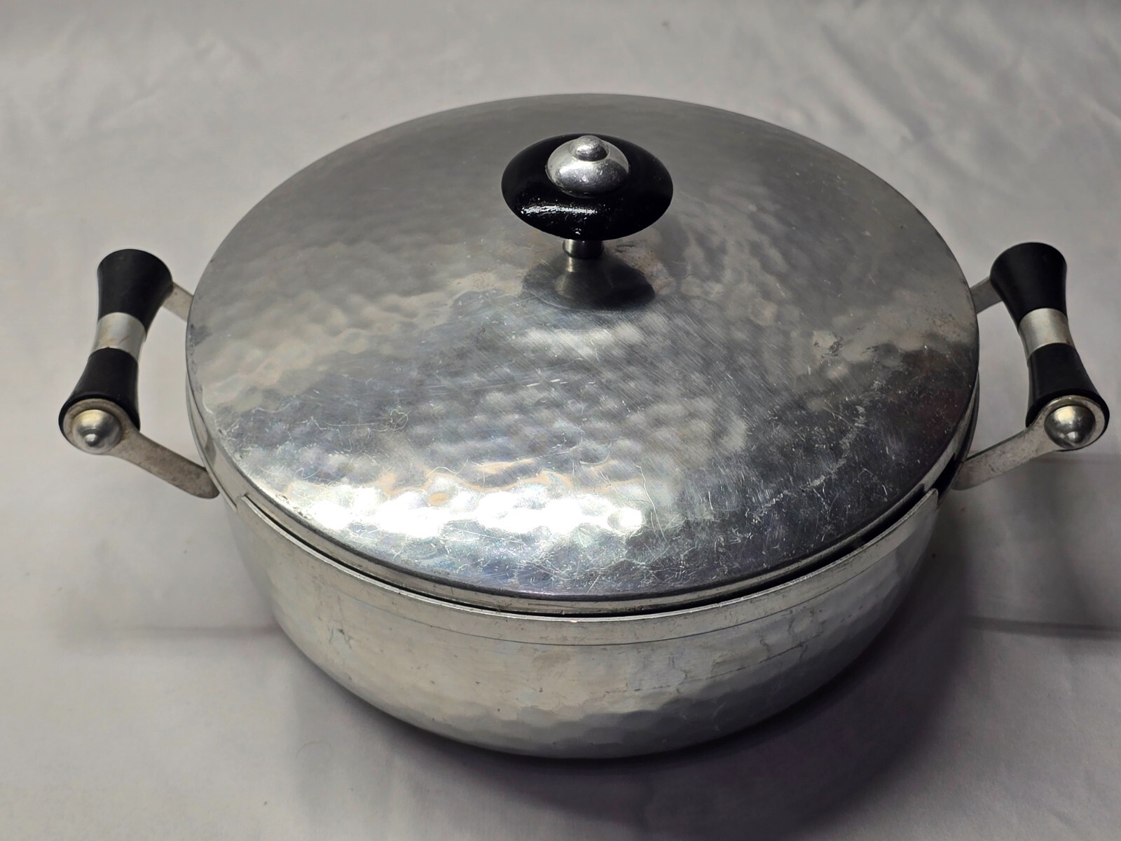 MMM Madrid Hammered Aluminum Pot with Lid Spain Vintage