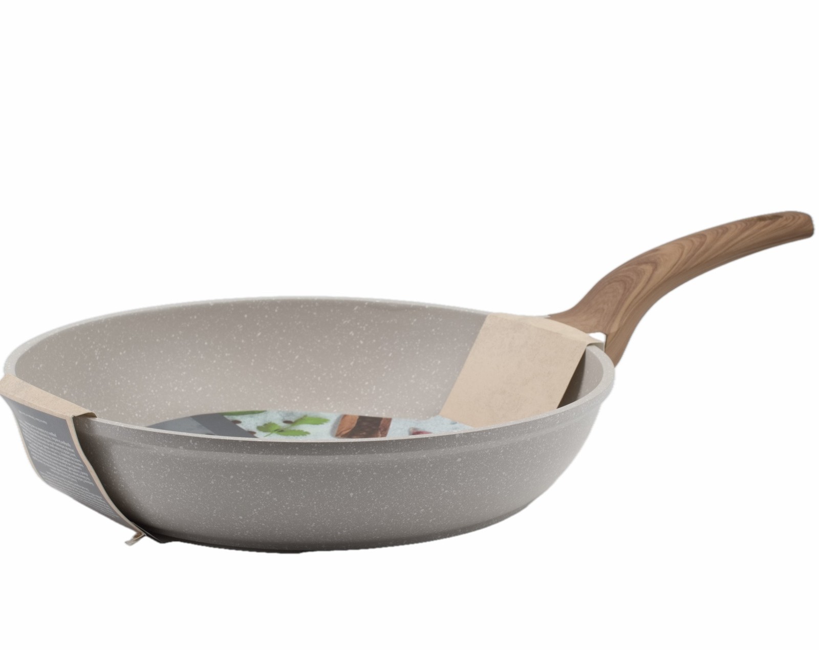 Natural Elements Woodstone 12″ Skillet Non Stick Frying Pan Farmhouse Gray