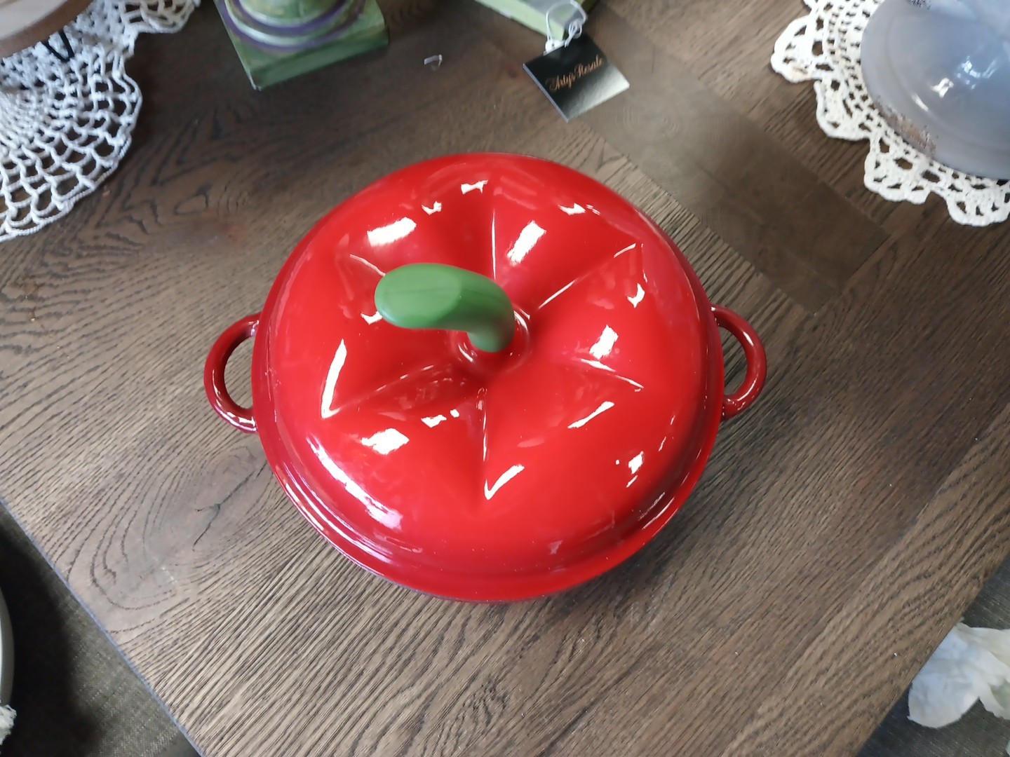 Technique Brand Cast Iron/Enamel Dutch Oven Red Tomato/Apple
