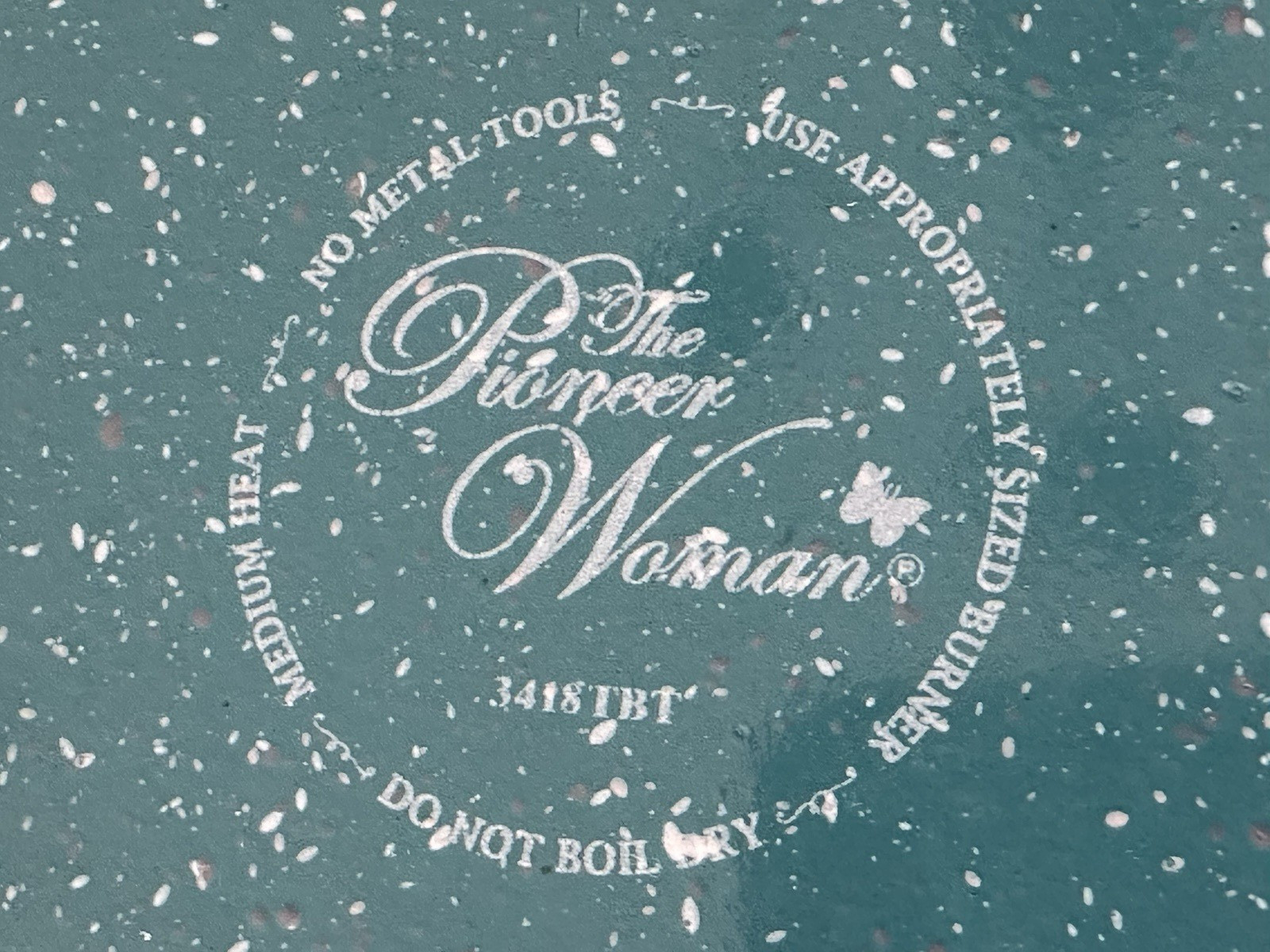 Pioneer Woman Frontier Teal Speckle 8.5+/-Nonstick Frying Pan Skillet 3428TBT