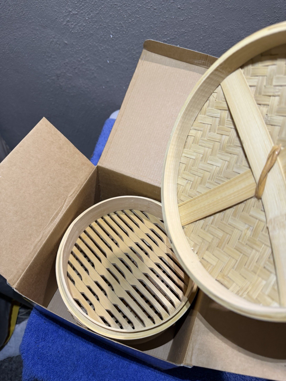 Bamboo Steamer Cooker Basket – 3 Piece – 8” Diameter x 6” Height