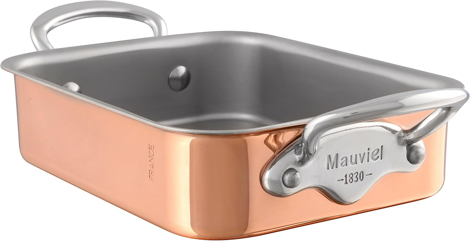 M’Minis Copper & Stainless Steel Roasting Pan with Handles, 7.1×5.5-Inch