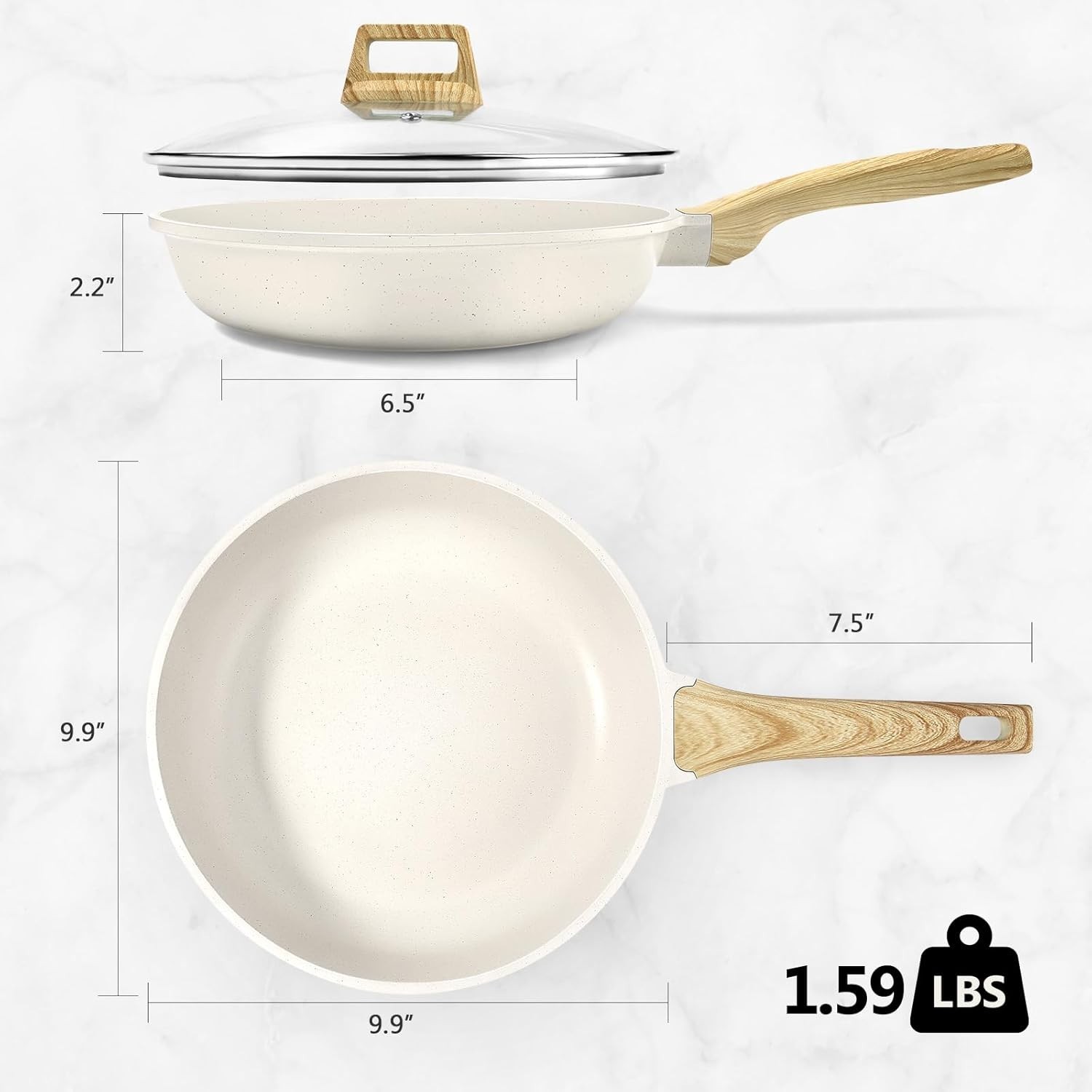 Eco-Friendly 9.5” Nonstick Omelette Pan – Aluminum with Heat-Resistant Handle