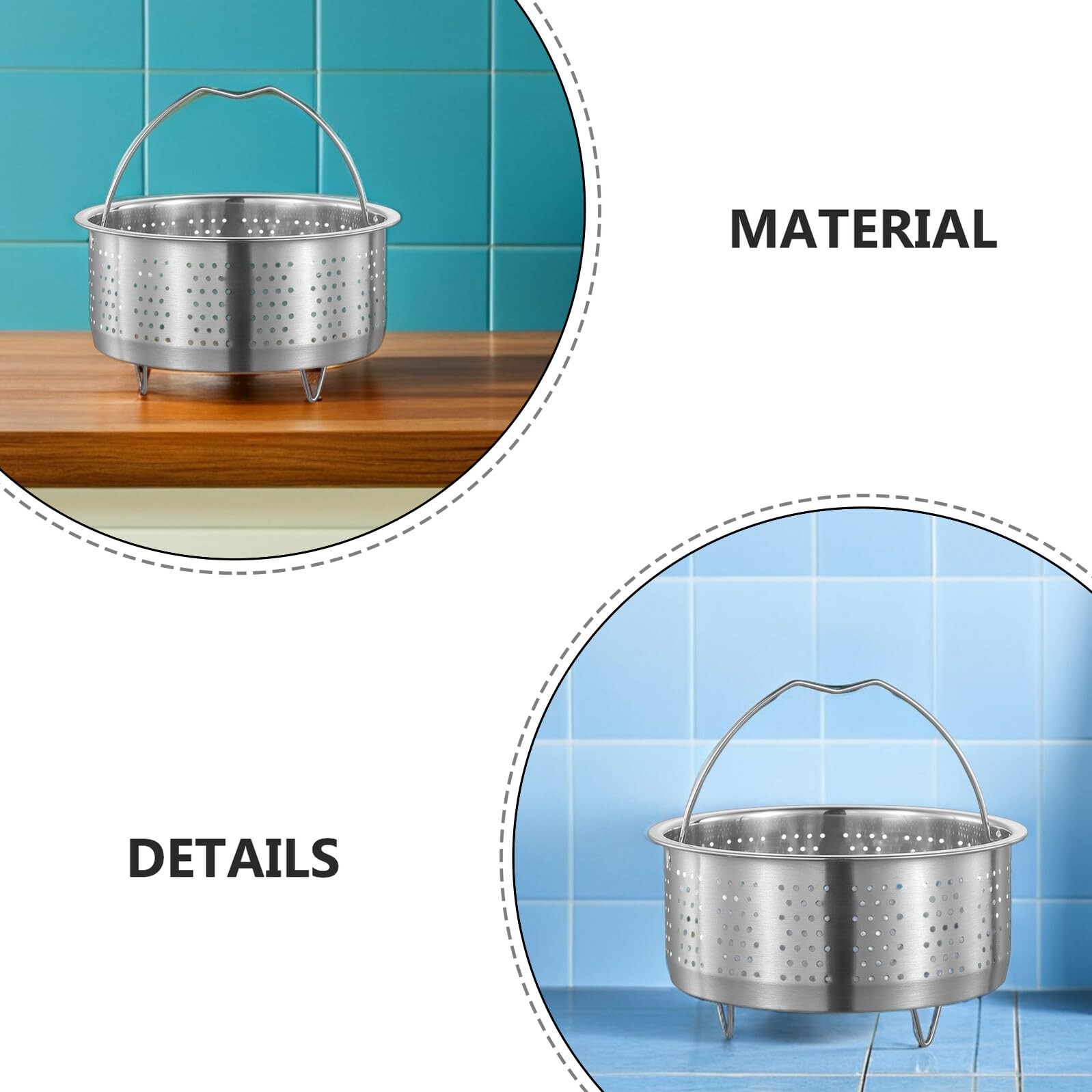 Upkoch Mesh Strainer Steamer Basket Stainless Steel Vegetable Steamer Basket
