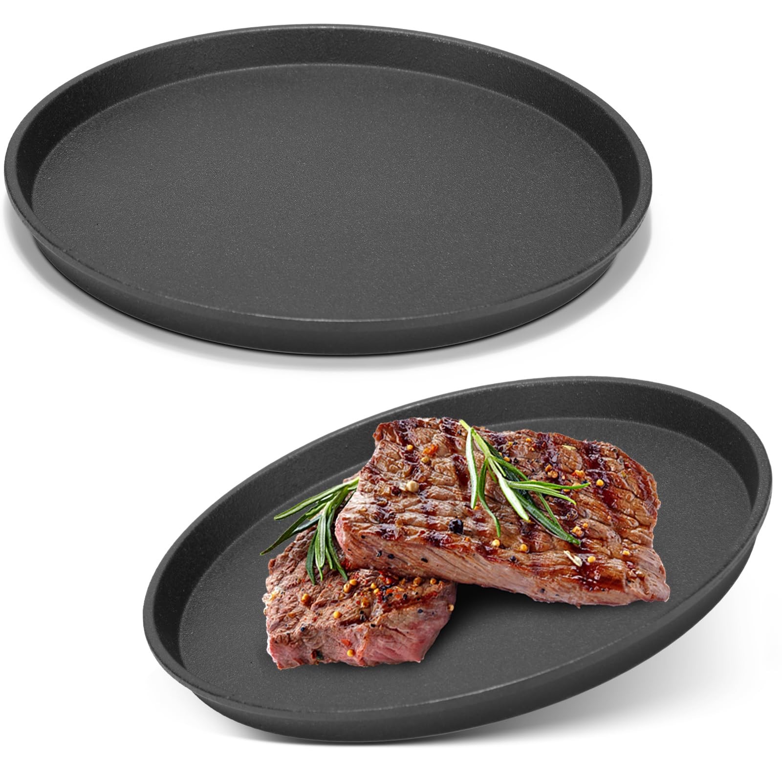 2 Pcs Small Cast Iron Griddle Pan 7.5 Inch Easter 4th of July Round Cast Iron…