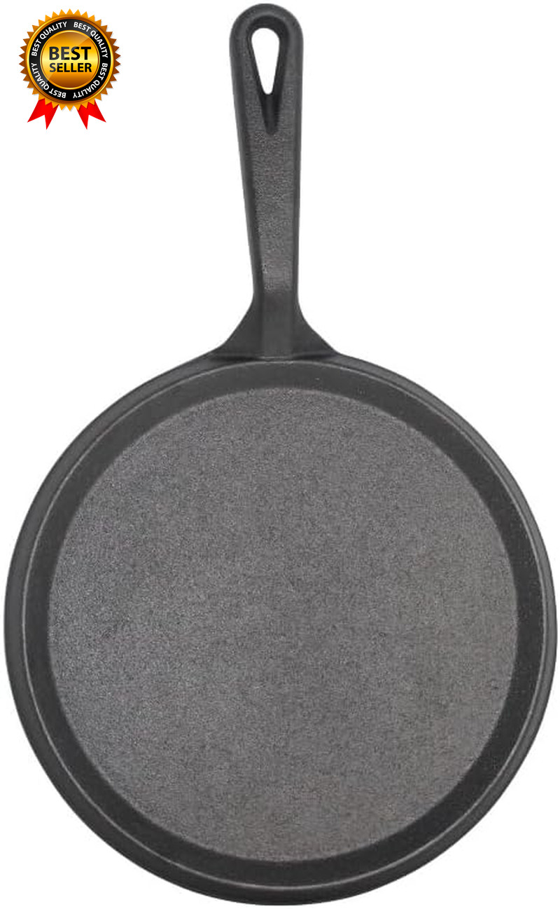 9.5In Preseasoned Cast Iron Comal for Tortillas Arepas Quesadillas