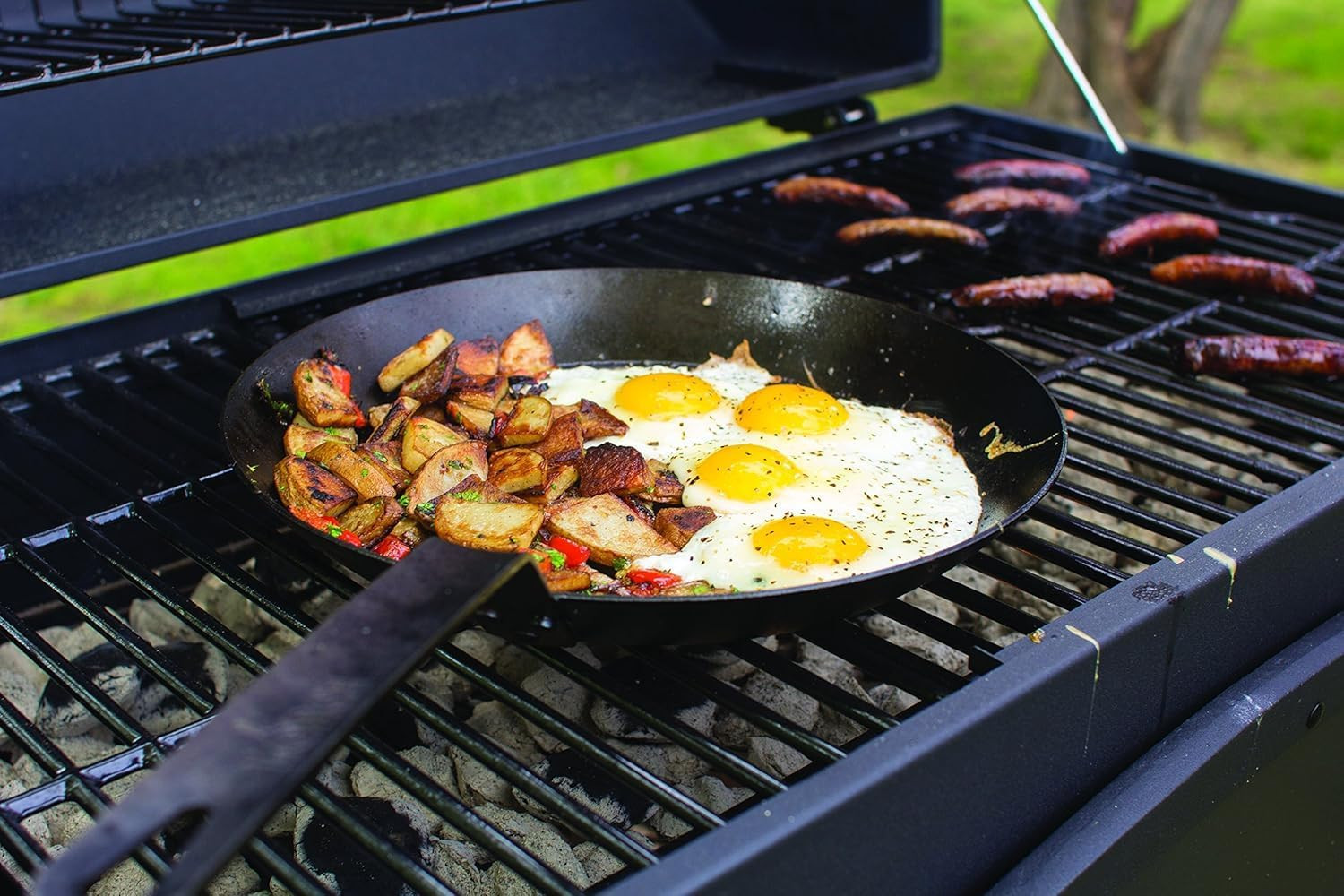 Carbon Steel Skillet, Black/Orange, 12-Inch