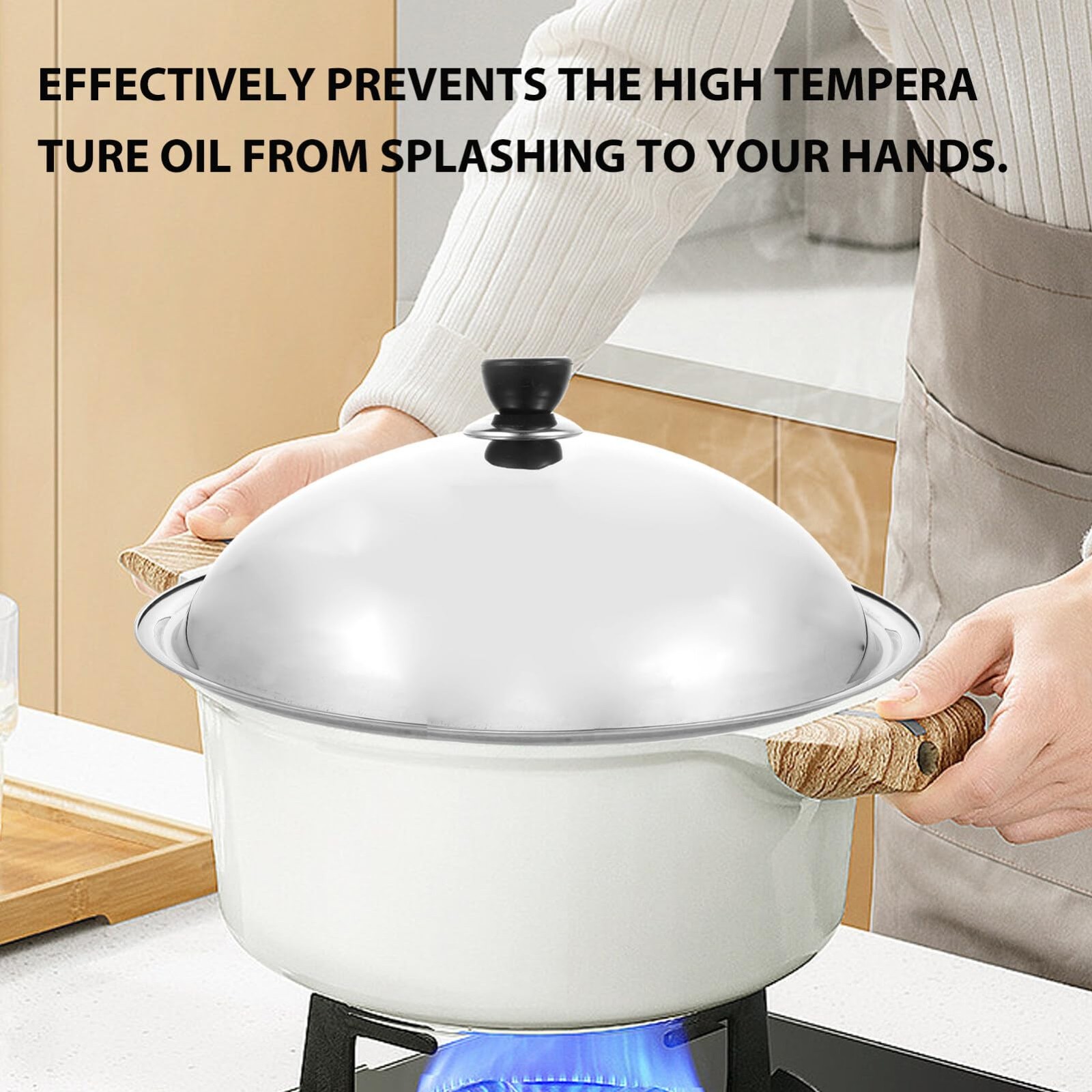 Stainless Steel Pot Lid 15 Inch Lid for Frying Pan Wok 15 Universal Pan Cover…