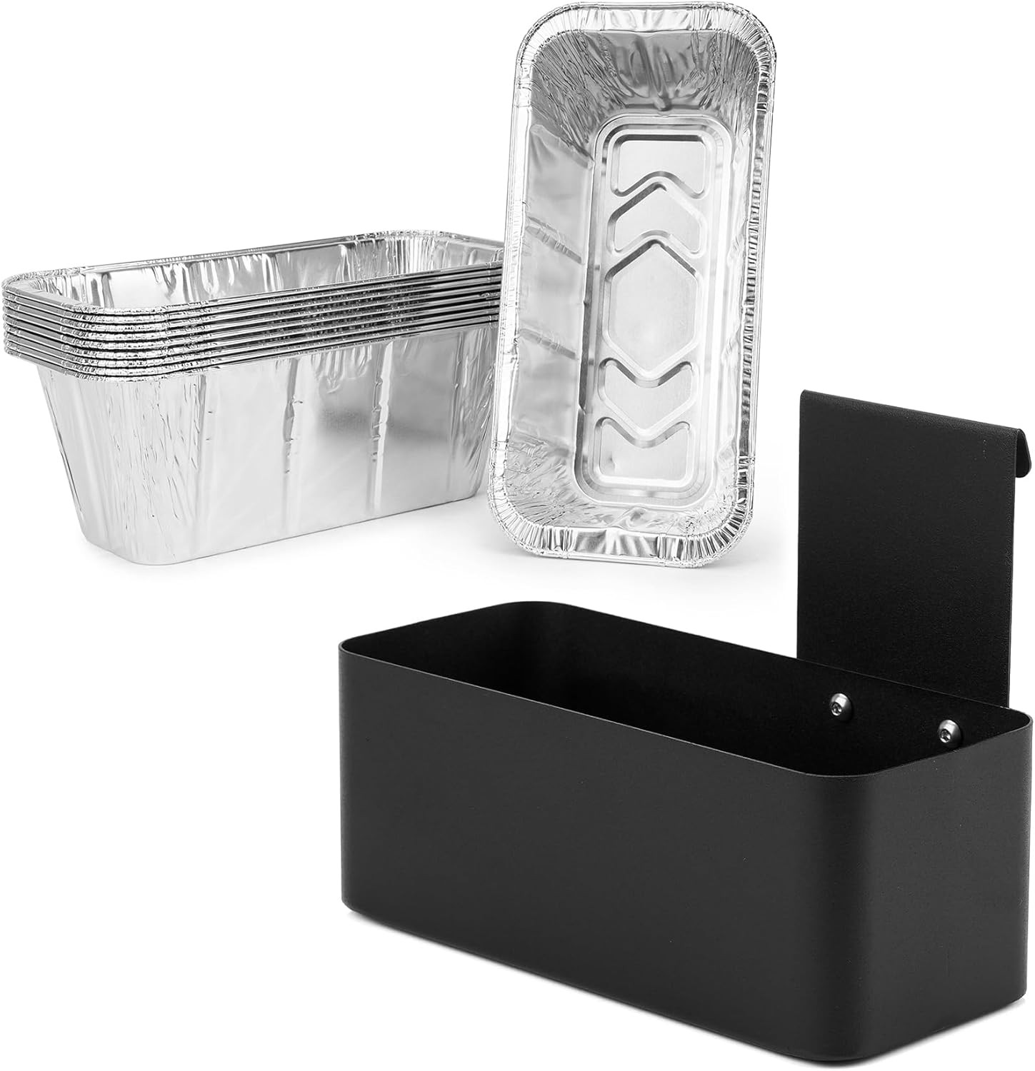 Grease Drip Pan with 10-Pack Disposable Foil Liners, Compatible with Earlier Ver