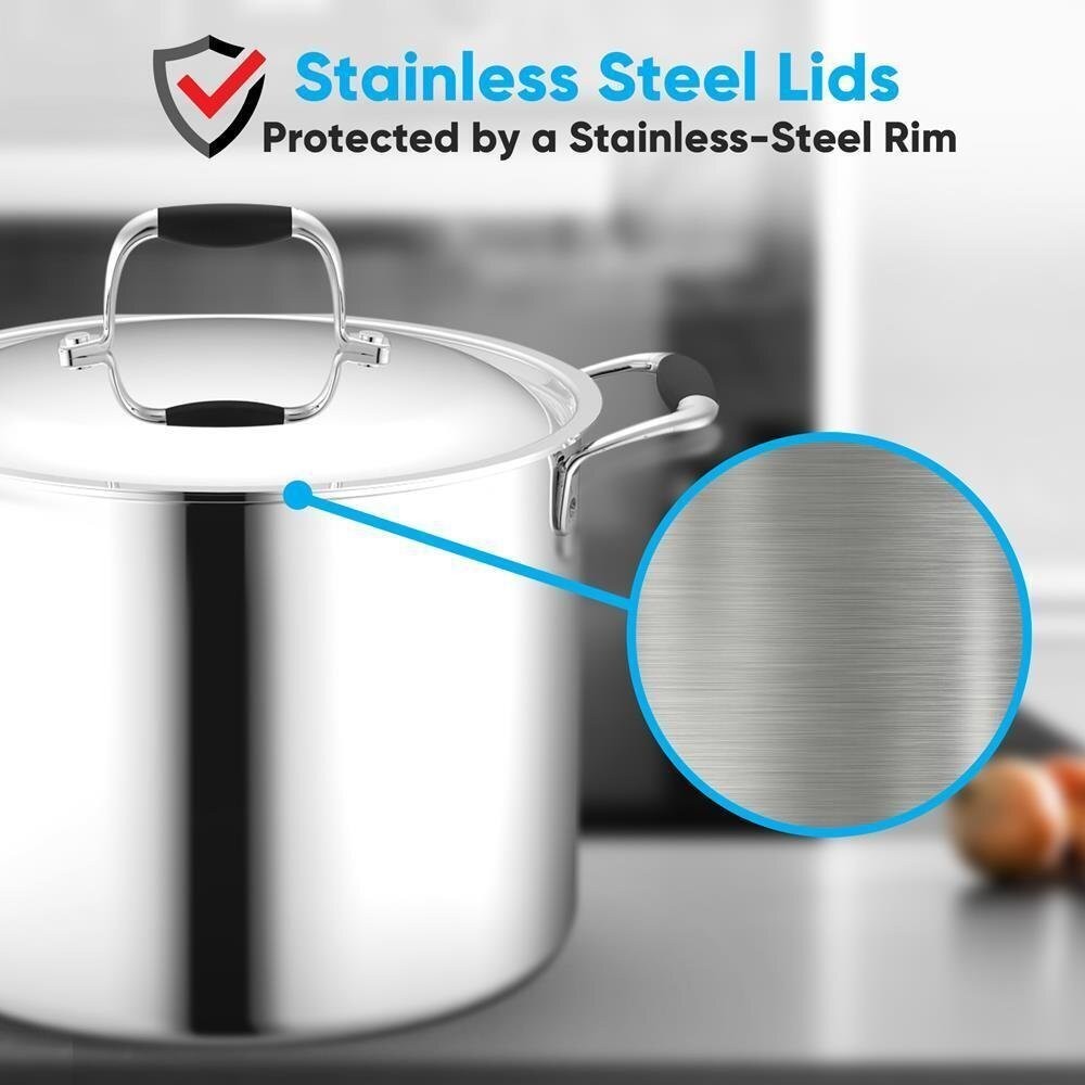 Nutrichef Lid for 3 Quart Dutch Oven -Stainless Steel Lids, Works w/ NCSSS12