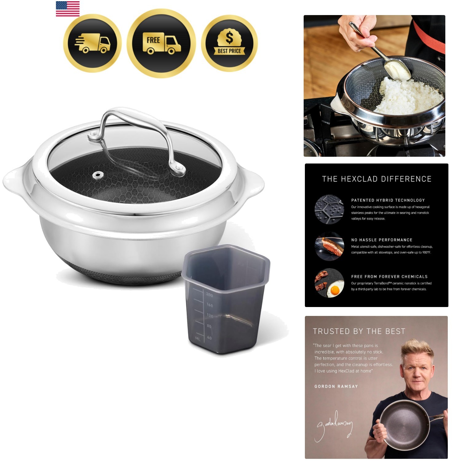 Hybrid Nonstick 2-Quart Rice Pot, Induction Ready, Dishwasher Safe | Stay-Coo…