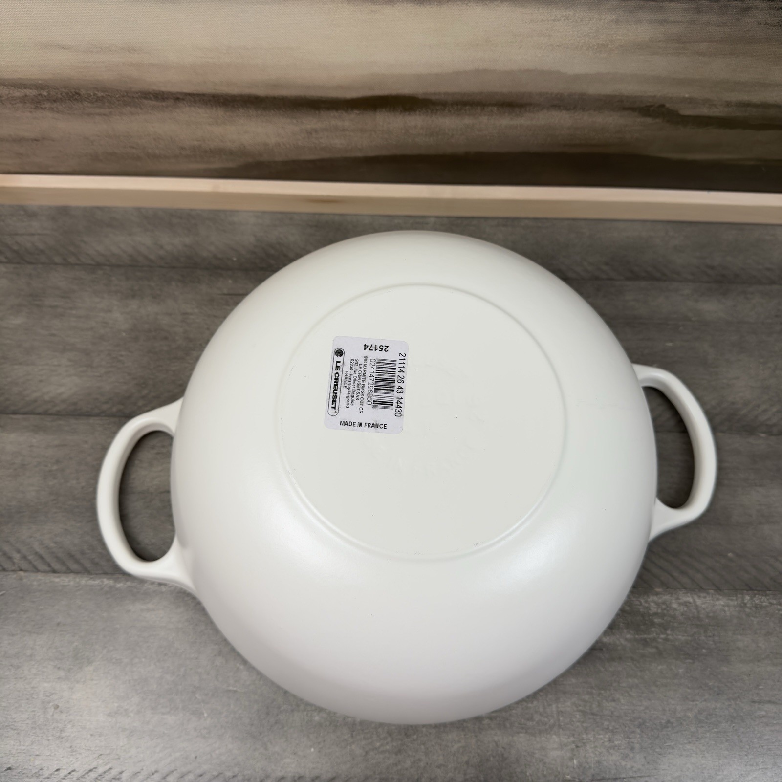 Le Creuset Enameled Cast Iron Soup Pot 4 1/2-Qt. Matte White Scuffed Read NWOB