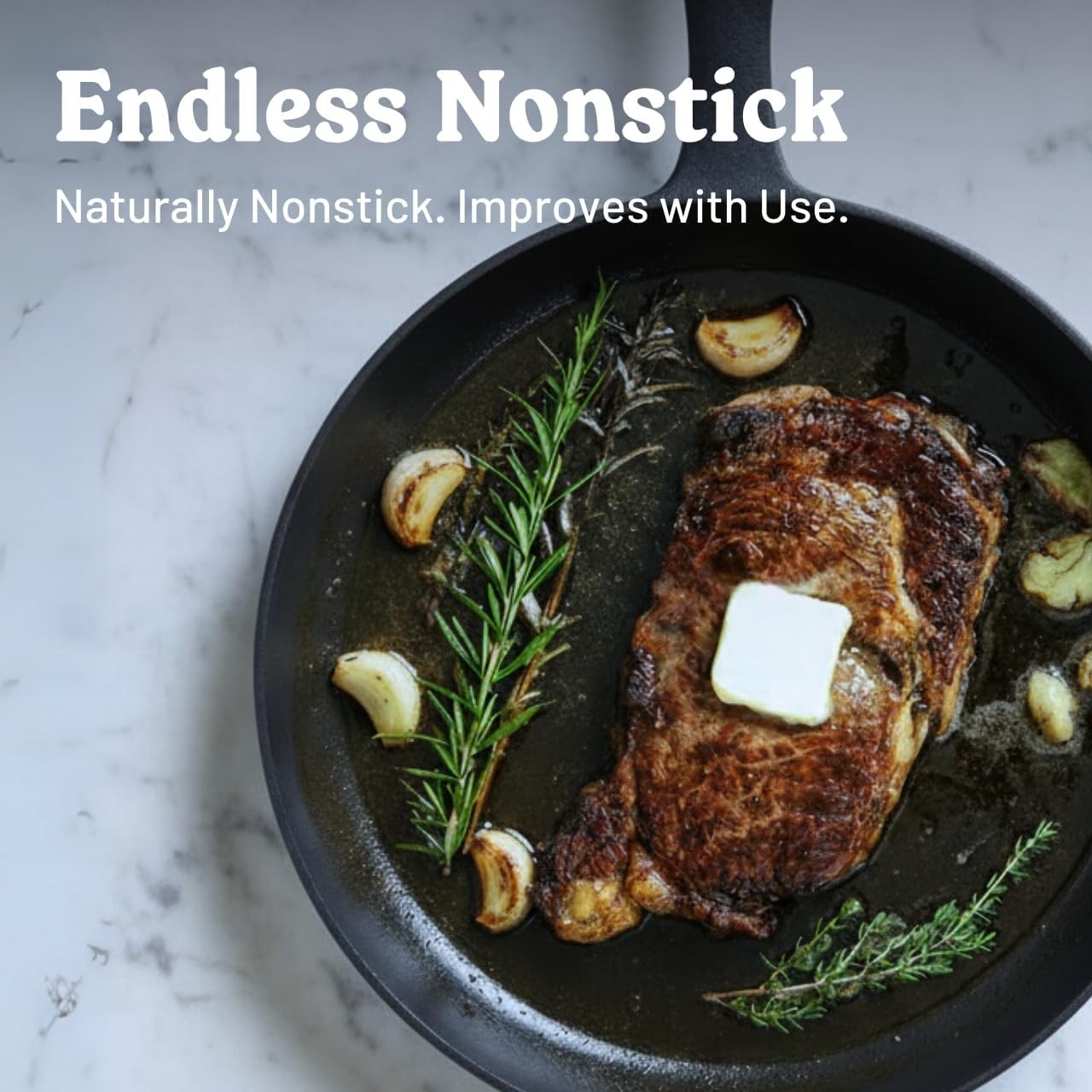 Pre-Seasoned Cast Iron Frying Pan – 10 Inch Non-Stick for All Stovetops