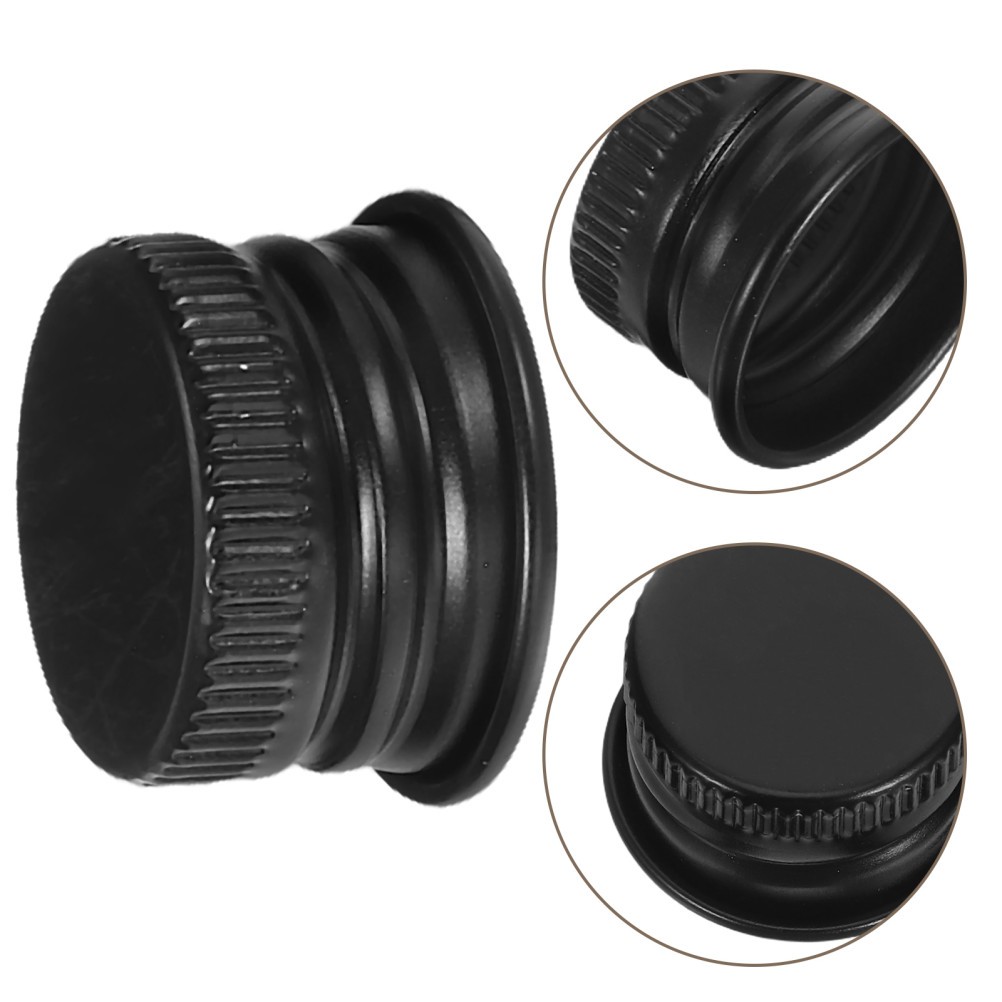 100Pcs Reusable Aluminum Screw Caps Leak Proof Bottle Caps for Glass Jars Black