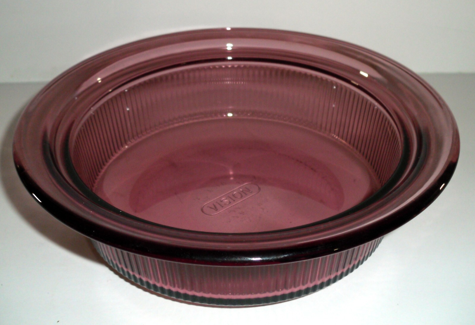 PYREX Visions Corning Ware Bowl ONLY Ribbed Glass Casserole Dish Cranberry V31B