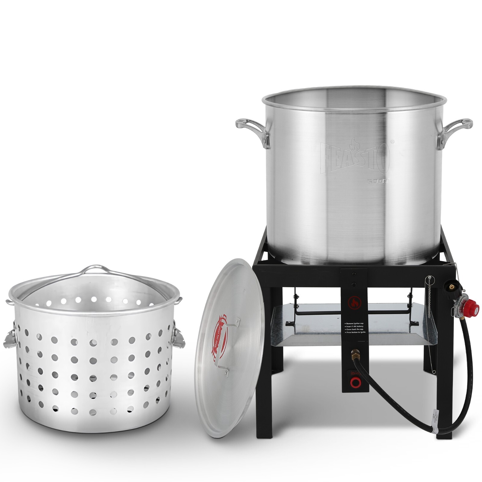 Feasto 60 QT Seafood Boil Pot Stock Pot and 10,0000 BTU Propane Stove
