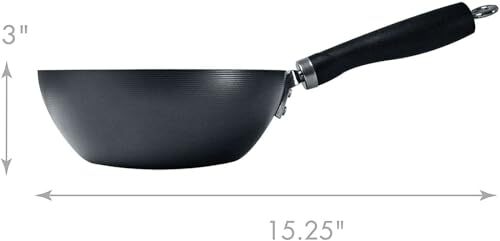 Nonstick Carbon Steel Wok With Soft Touch Riveted Handle 8″bla