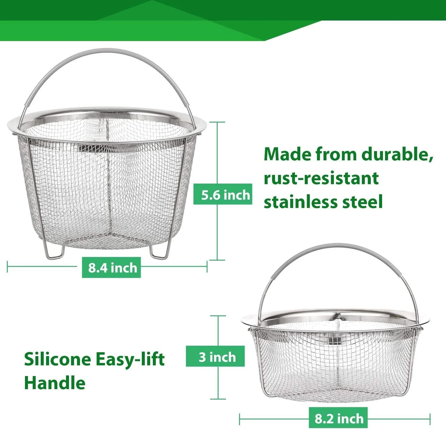 Steamer Basket for Instant Pot Accessories 6 qt or 8 quart – 2 Tier Stackable